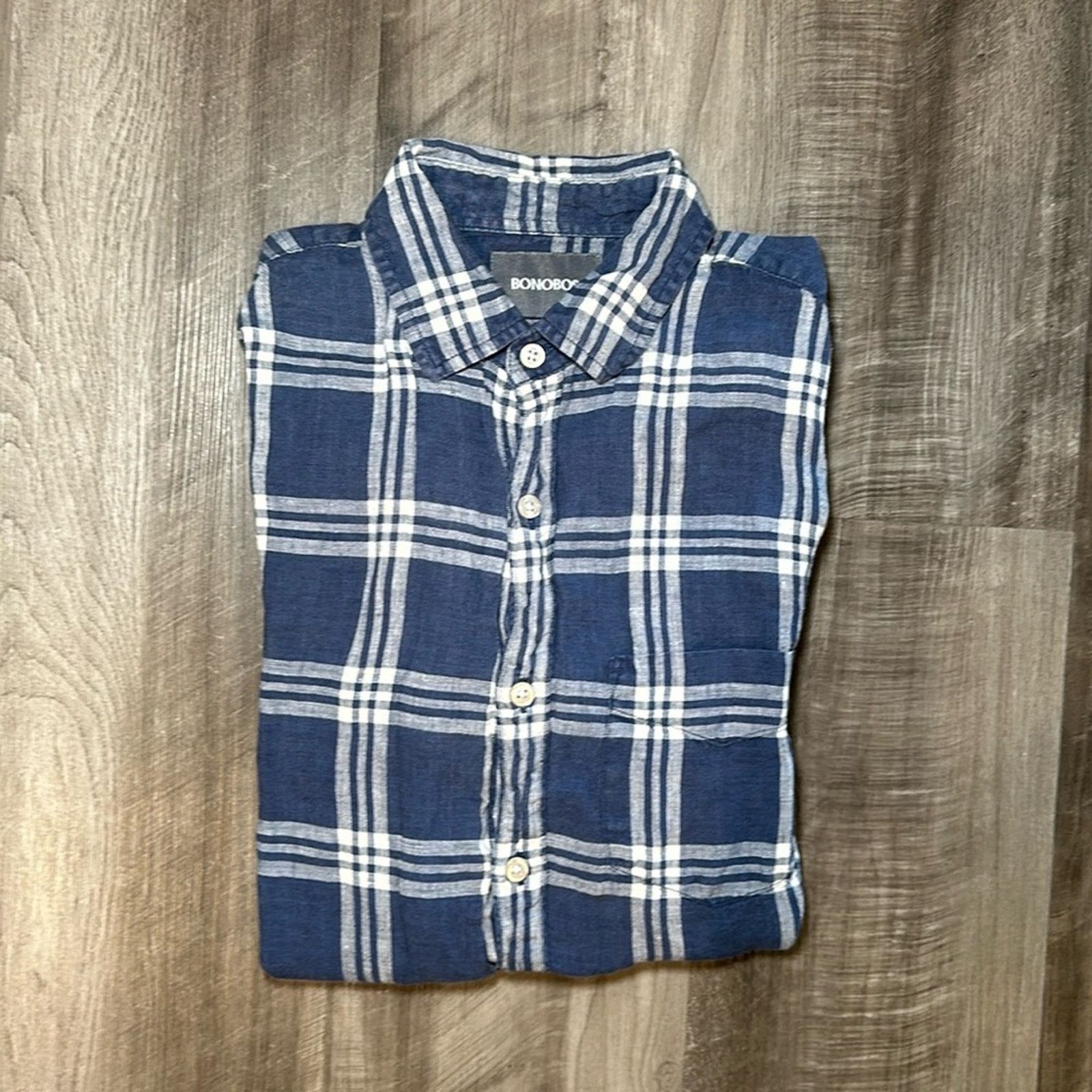 Bonobos Bonobos Linen Slim Fit Long Sleeve Button Down - Small Size US S / EU 44-46 / 1 - 1 Thumbnail