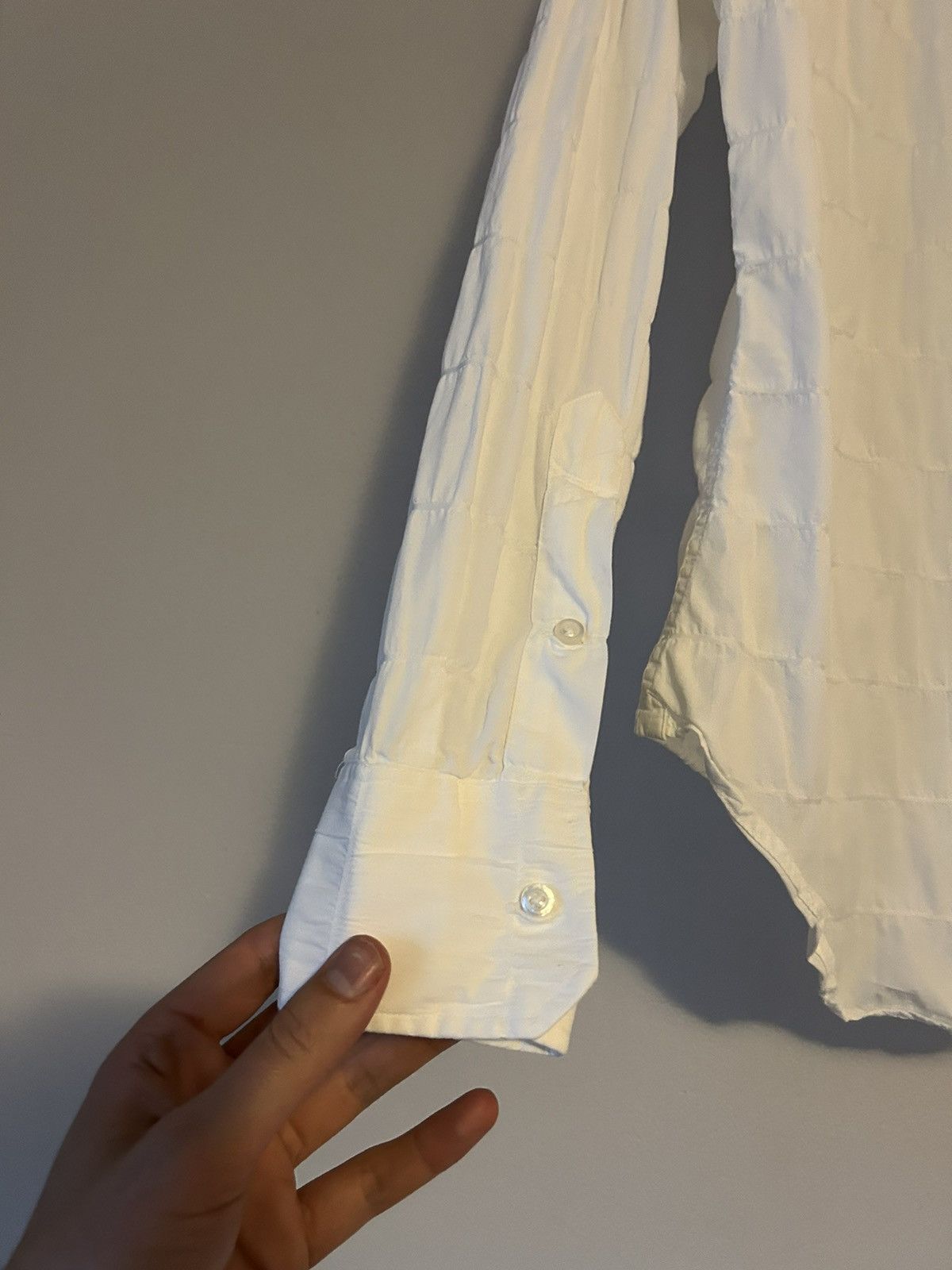 Thom Browne Thom Browne White Quilted Cotton Shirt Size US M / EU 48-50 / 2 - 9 Thumbnail