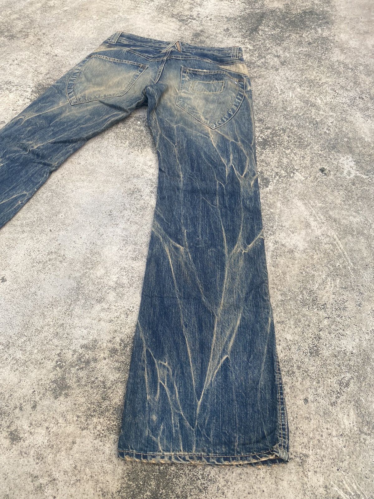 Japanese Brand Flare Jeans Blue Way Clawmark Bootcut Size US 33 - 14 Thumbnail