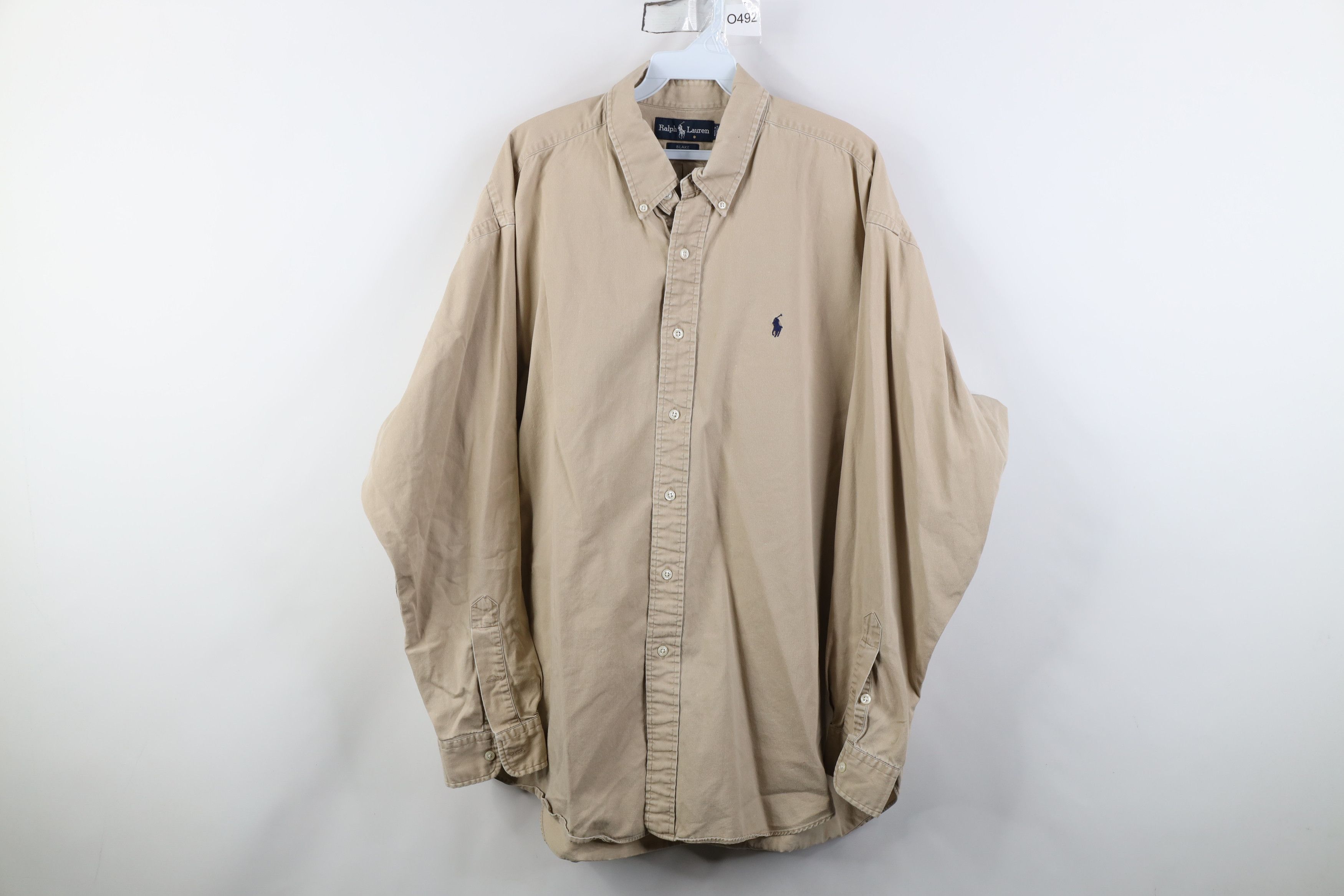 Polo Ralph Lauren Vintage 90s Ralph Lauren Collared Button Down Shirt Beige Size US XL / EU 56 / 4 - 1 Thumbnail