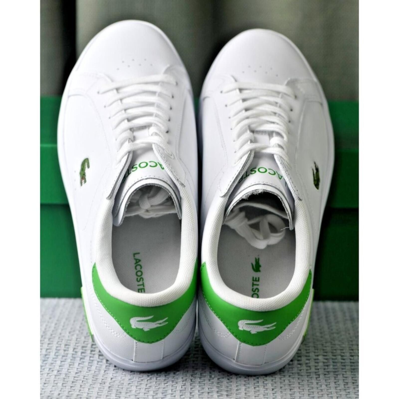 Lacoste Lacoste Lineset Powercourt 223-1 Leather SMA | White/Green Size US 11 / EU 44 - 11 Thumbnail