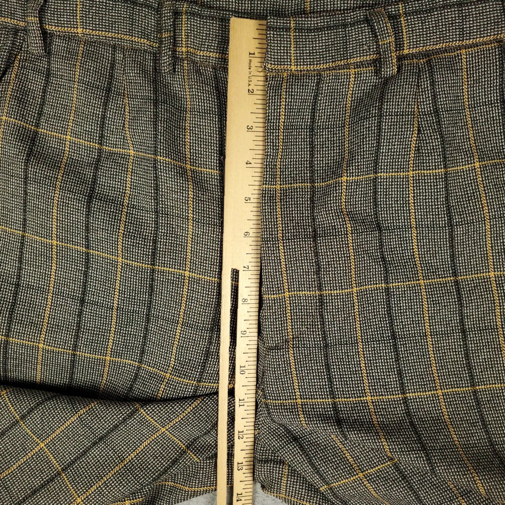 MNML MNML Dress Pants Mens 34x30 Gray Beige Plaid Knit Slash Pockets Trousers Size US 34 / EU 50 - 4 Thumbnail