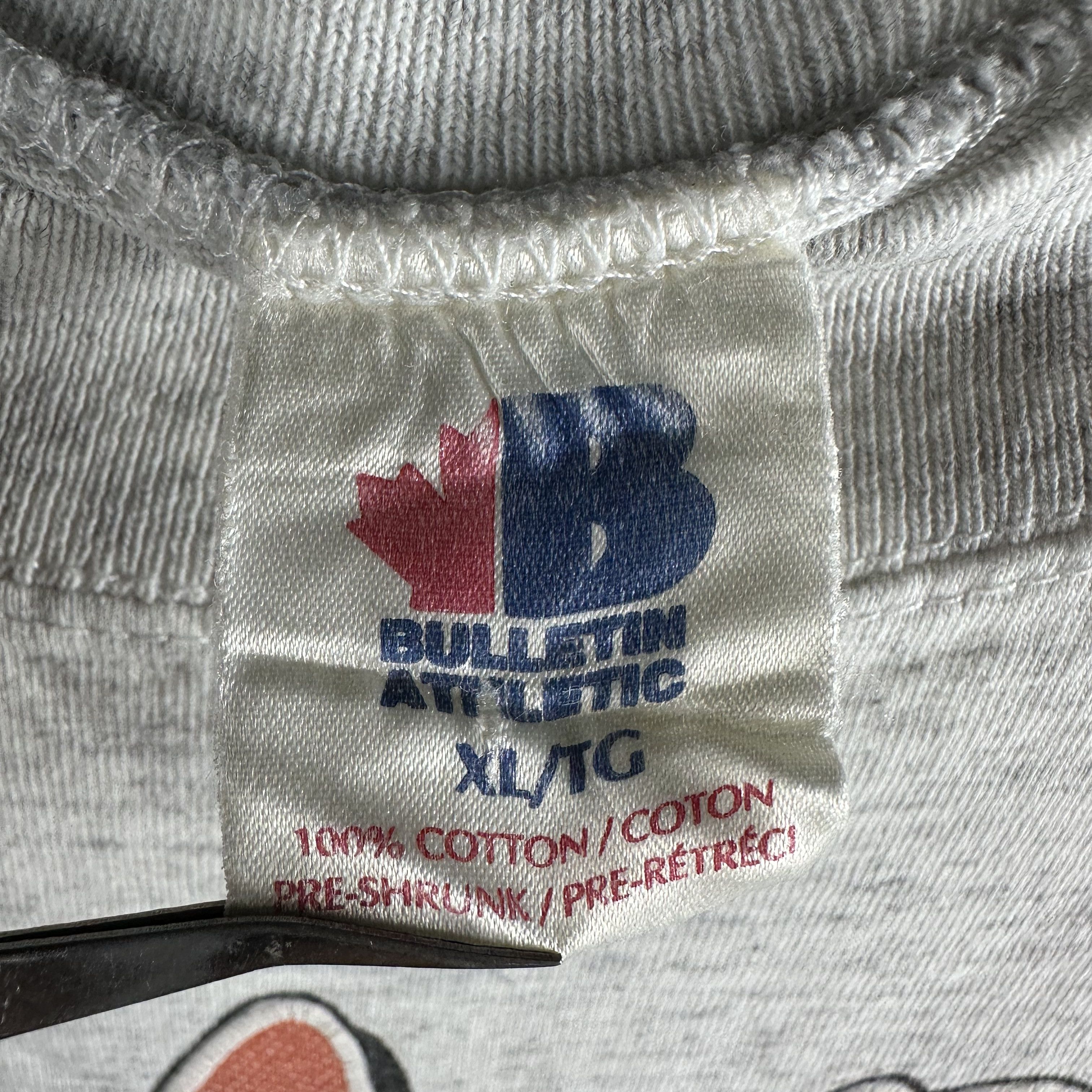 Vintage 1991 Edmonton Oilers Bulletin Athletic NHL AOP T-shirt Size US XL / EU 56 / 4 - 5 Thumbnail