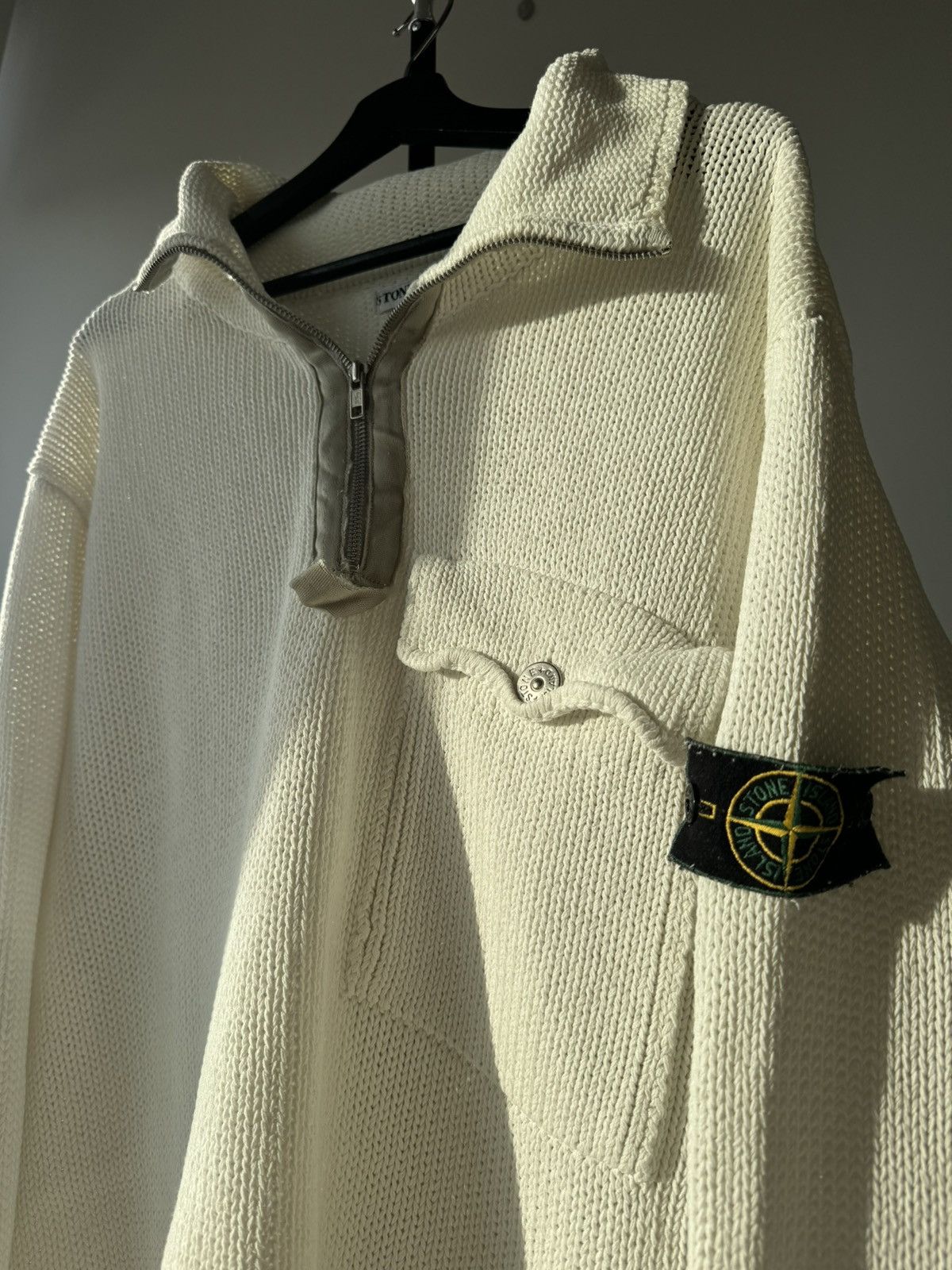 Massimo Osti Very Rare Vintage Stone Island 1/4 Knit Sweater Old Money Size US XL / EU 56 / 4 - 10 Thumbnail