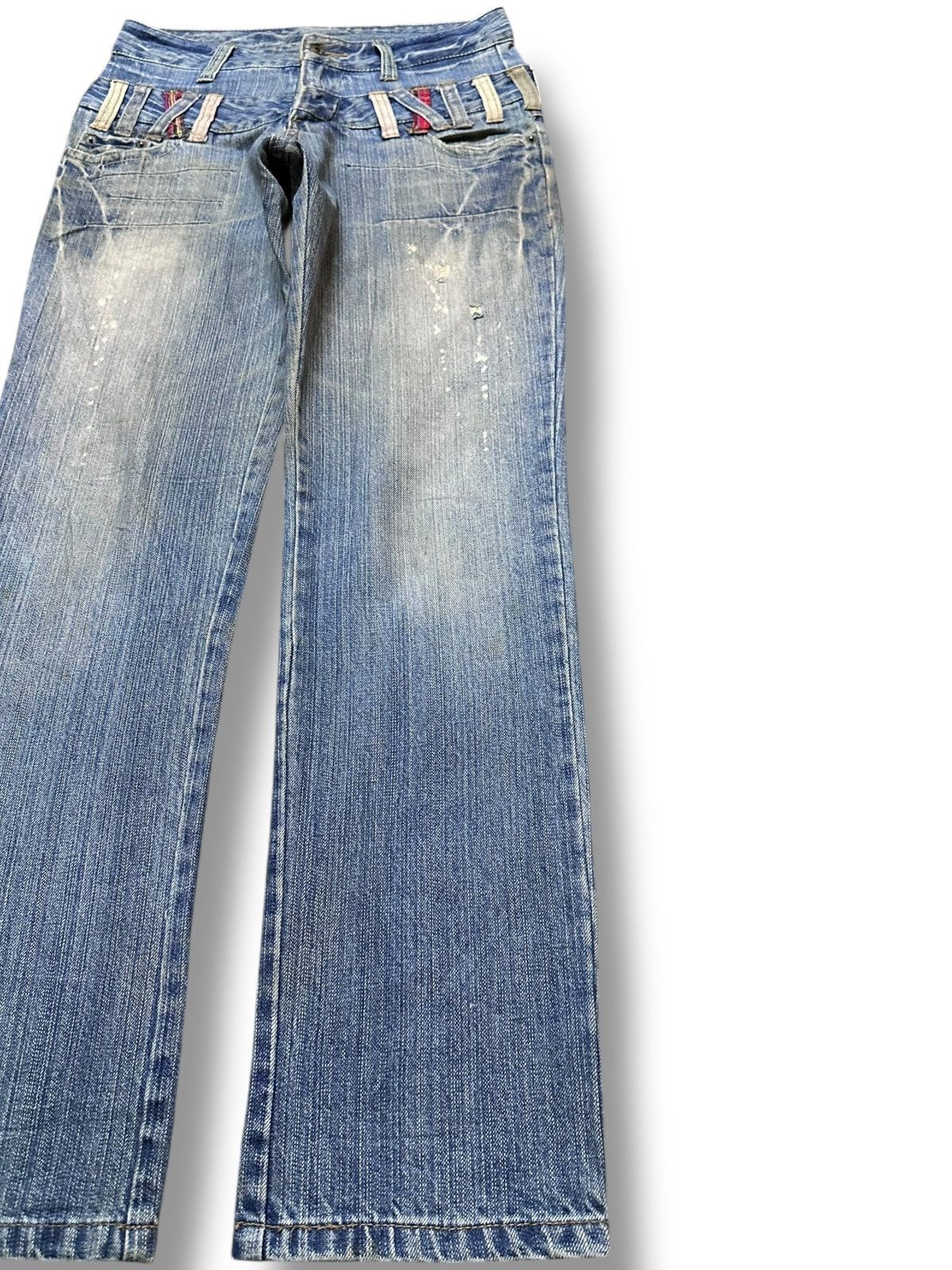 Japanese Brand Vintage Japanese Brand Double Waist Faded Grunge Denim Size US 30 / EU 46 - 4 Thumbnail