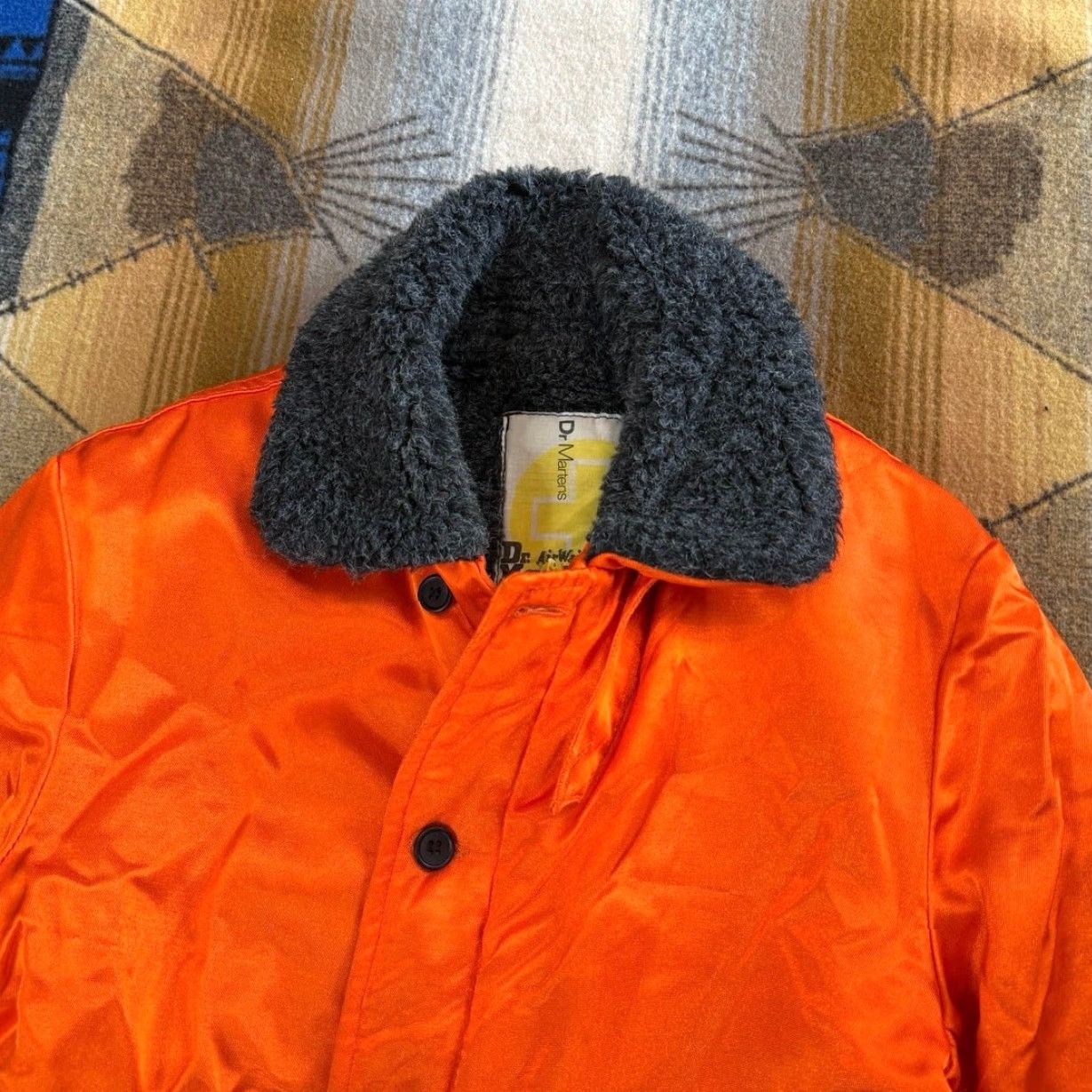 Dr. Martens VINTAGE 90s Dr. Martens Air Wair Flight Jacket Small Orange Lined Military Jacket Men 90s Style Size US S / EU 44-46 / 1 - 5 Thumbnail