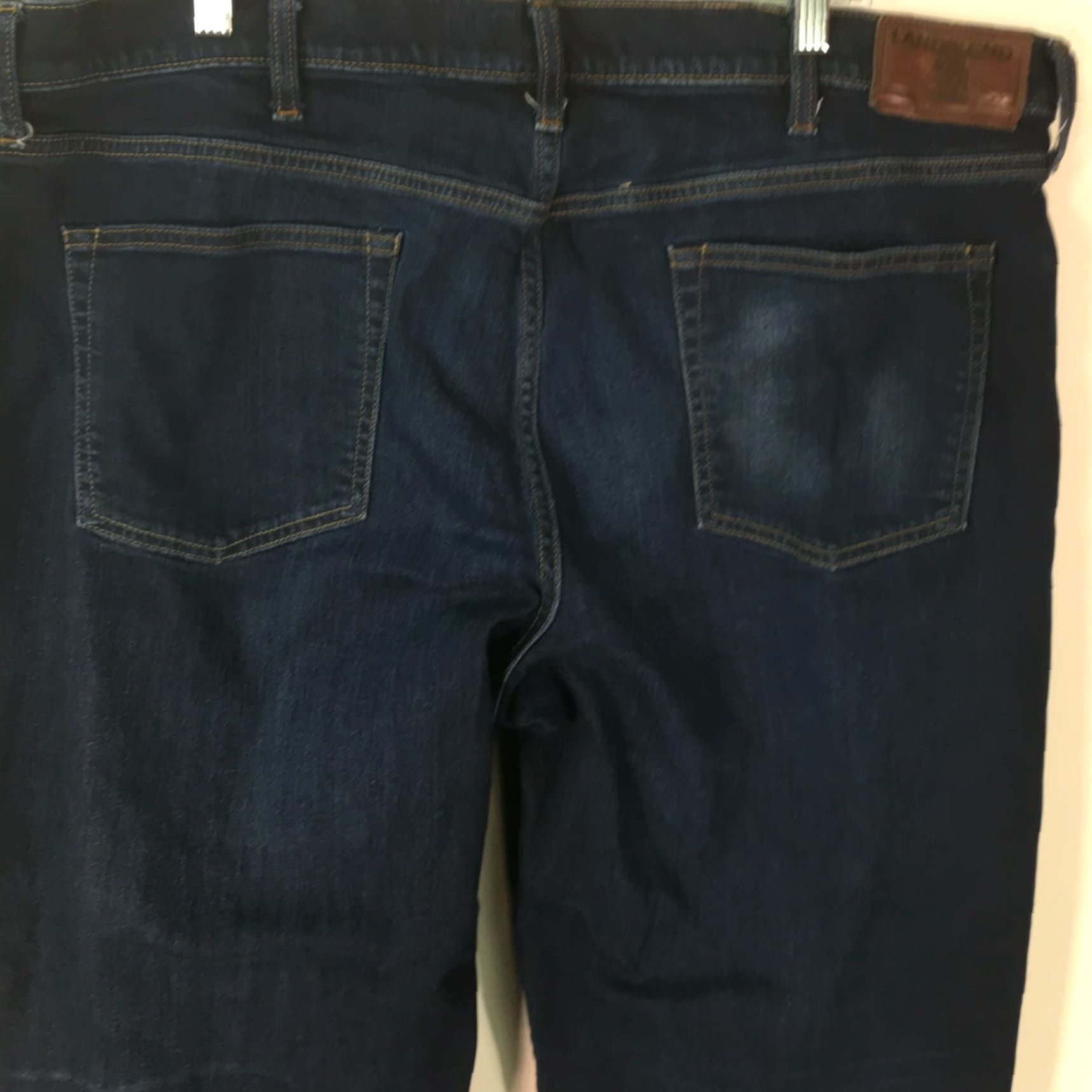 Lands' End Lands' End Mens Jeans Denim Straight 42 Blue Traditional Stretch 5-Pocket Regular 30 Inseam Mens Size US 42 / EU 58 - 3 Thumbnail