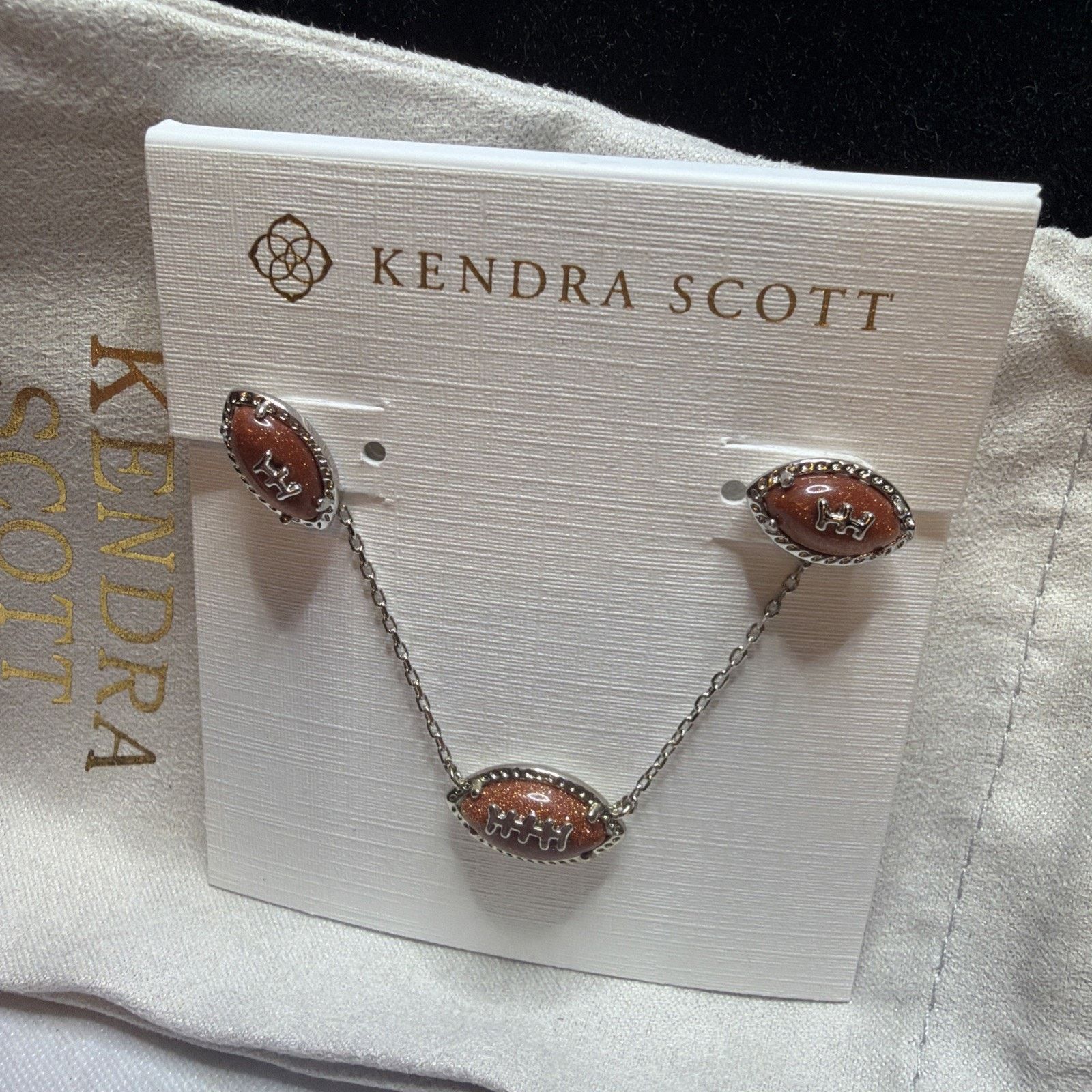 Kendra Scott Kendra Scott Football Set Silver Plated Necklace Earrings Size ONE SIZE - 12 Thumbnail