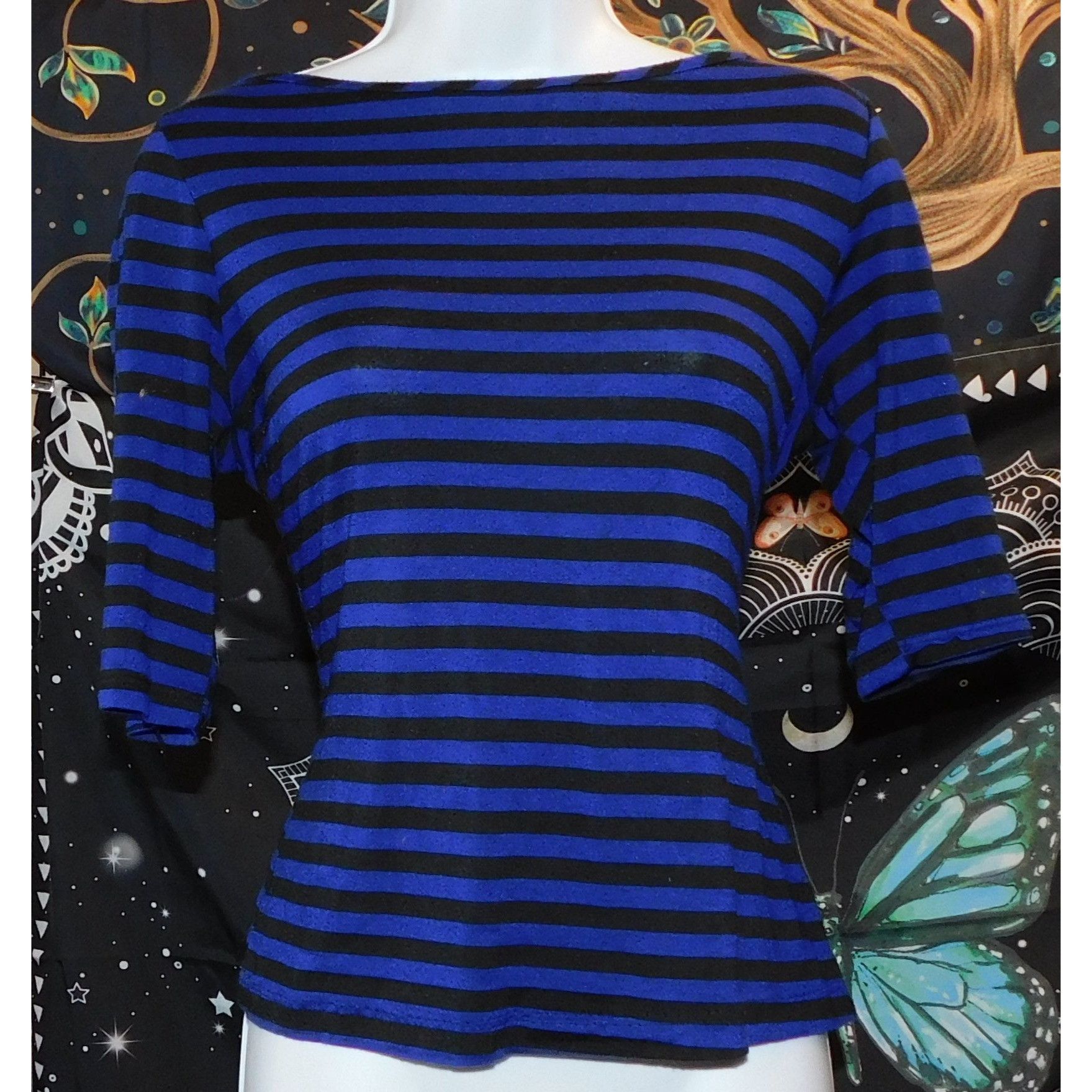 Other Green Envelope Los Angeles Blue And Black Striped Shirt Size M / US 6-8 / IT 42-44 - 2 Thumbnail