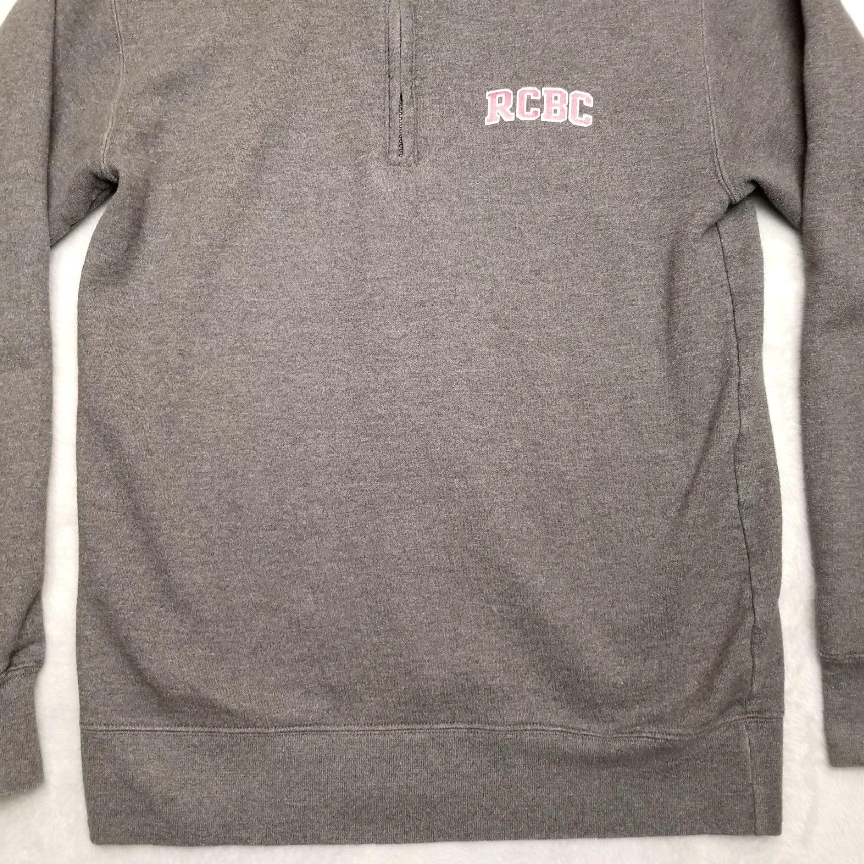 Champion VINTAGE Champion Sweater Mens Small Gray Quarter Zip Cotton Blend Pullover RCBC Logo Size US S / EU 44-46 / 1 - 3 Thumbnail