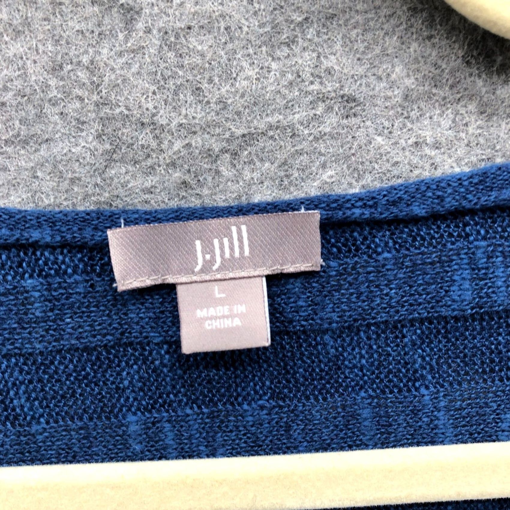 J. Jill VINTAGE J. Jill Cotton Linen Tunic Sweater Womens L Blue V-Neck Ribbed Breathable Size L / US 10 / IT 46 - 3 Thumbnail