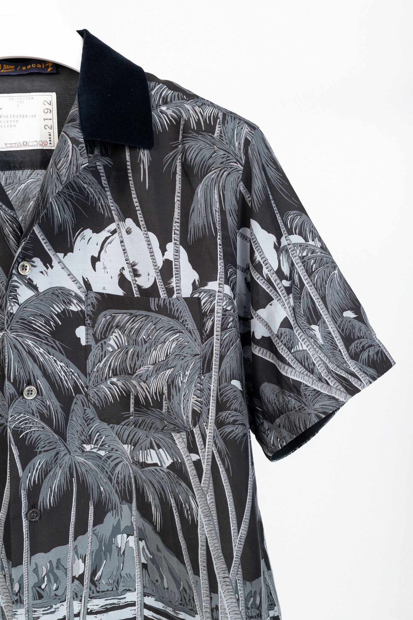 Sacai Sacai x Sun Surf Grey Diamond Head Tropical Shirt Size US S / EU 44-46 / 1 - 6 Thumbnail