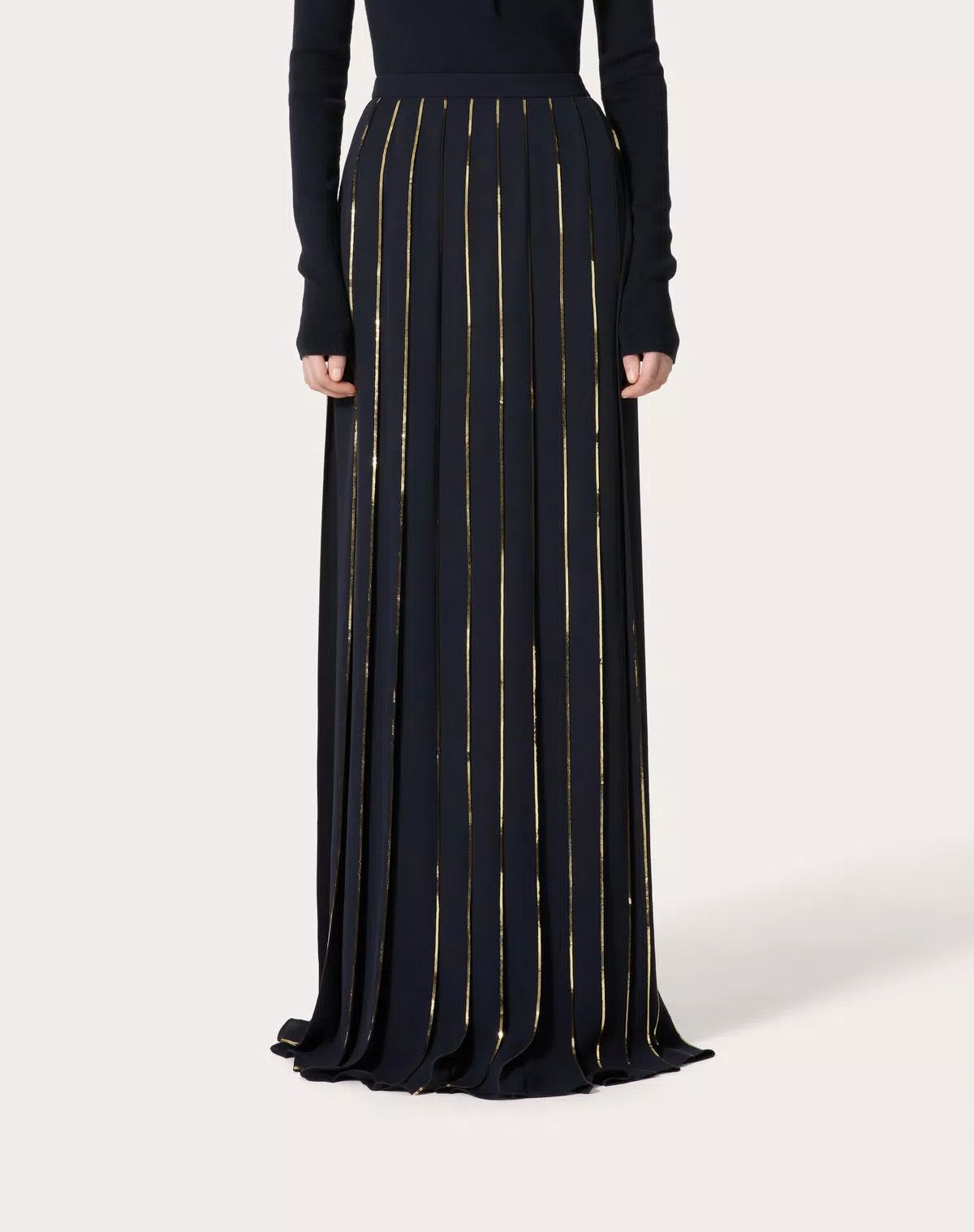Valentino o1s1wg110426 Long Skirt in Embroidered Double Georgette Size 26" / US 2 / IT 38 - 3 Thumbnail