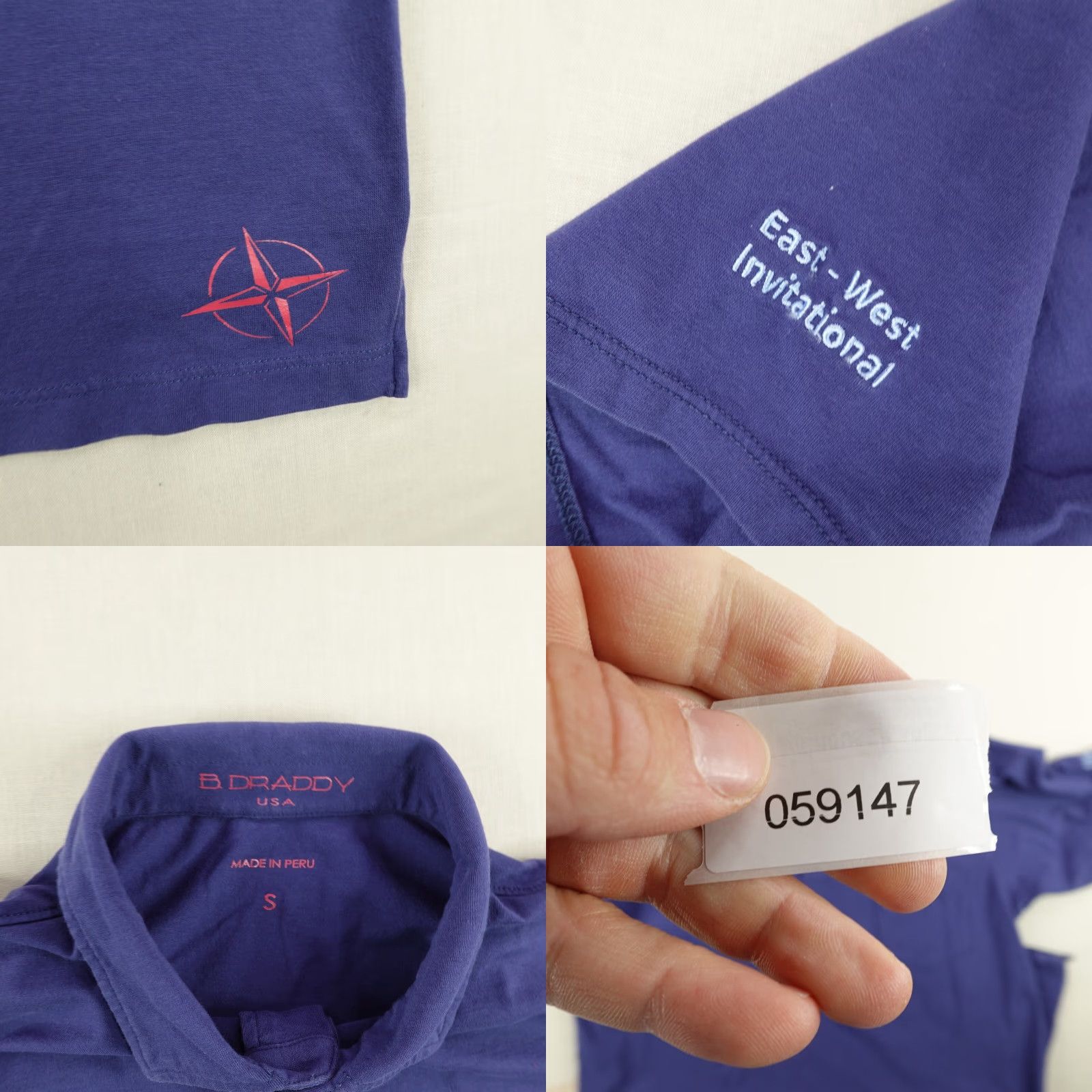 Vintage VINTAGE B Draddy Polo Shirt Mens Small Blue Performance Golf Activewear Size US S / EU 44-46 / 1 - 8 Thumbnail