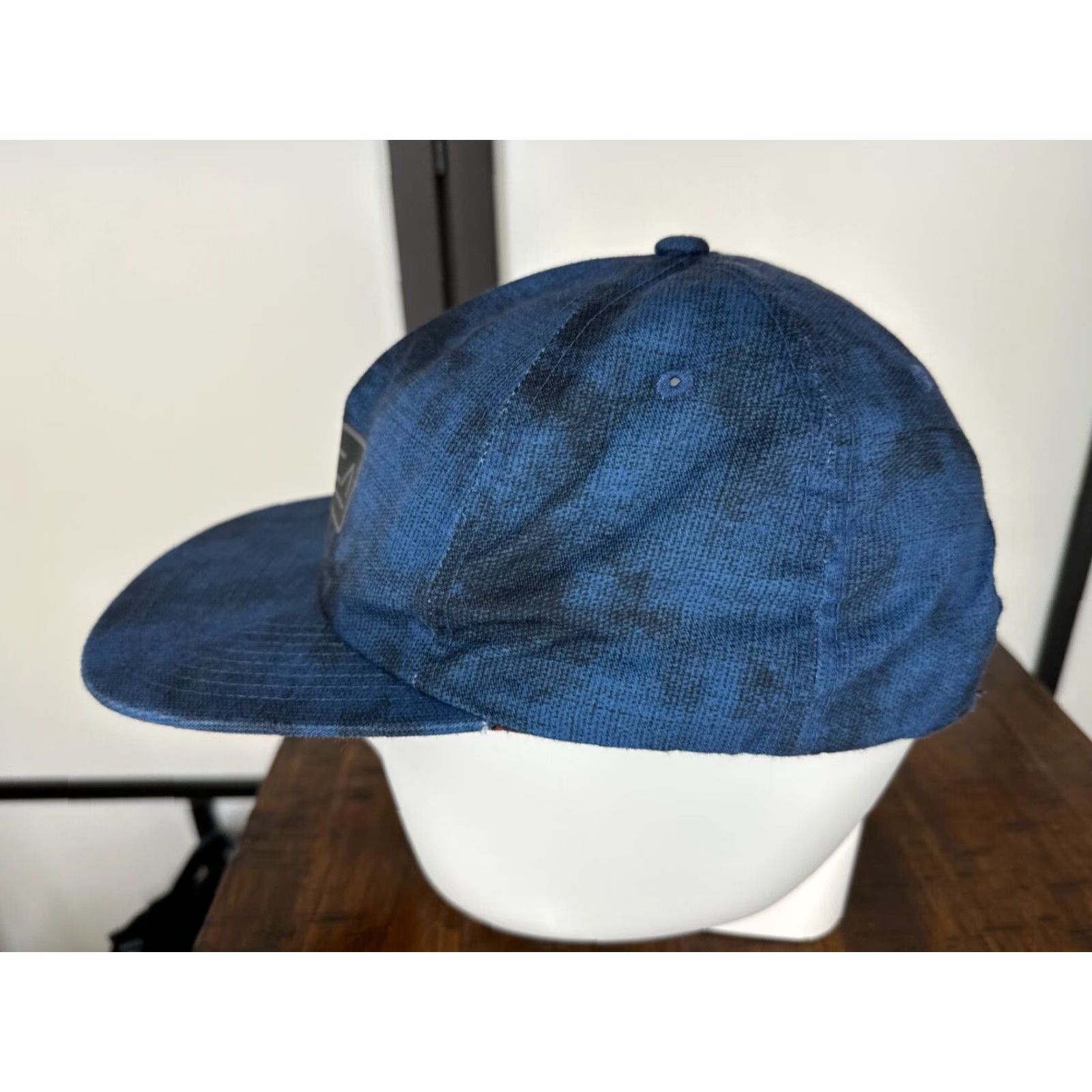 RVCA RVCA Hat Cap Snap Back Adult One Size Blue Denim Look Polyester Skate Surf Beach Mens Hats 90s Theme Adjustable Twill Solid Casual Size ONE SIZE - 4 Thumbnail