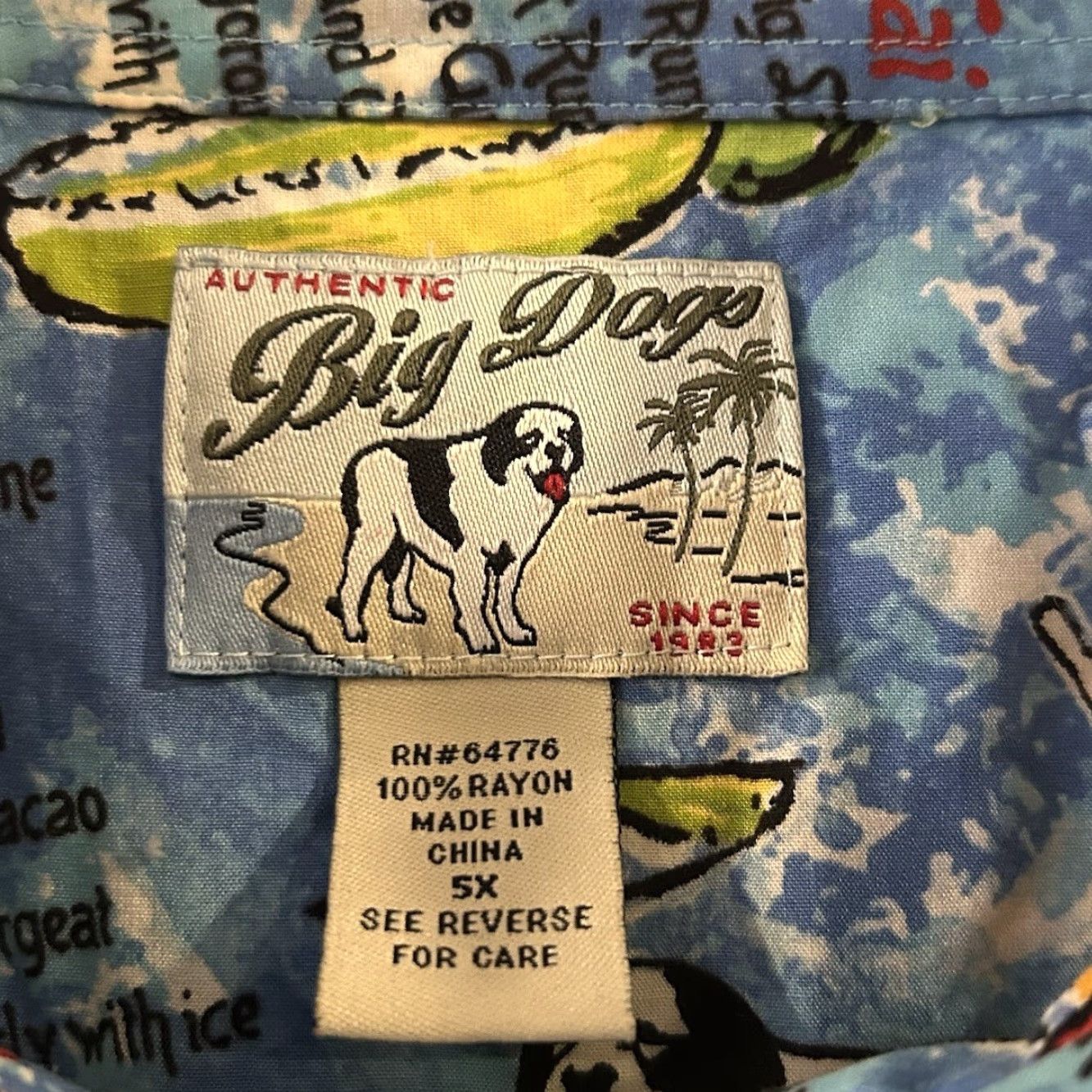 Big Dogs VINTAGE Big Dogs Shirt Mens 5XL Hawaiian Button-Up Short Sleeve Floral Rayon Beach Vacation Aloha Beachwear Pattern Blue Size US XXL / EU 58 / 5 - 3 Thumbnail