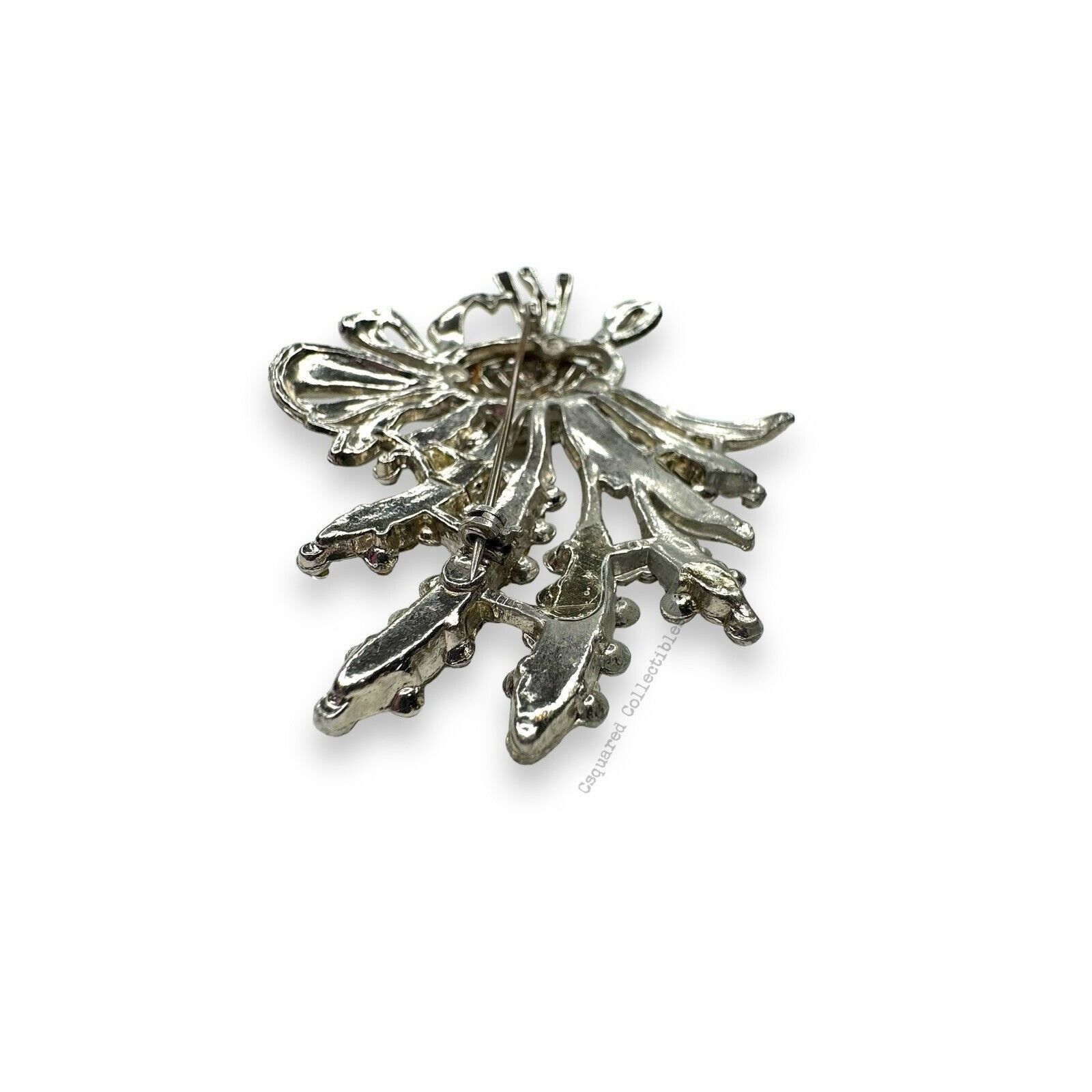 Other Vintage Rhinestone Floral Brooch Pin Silver Tone Costume Jew Size ONE SIZE - 8 Thumbnail