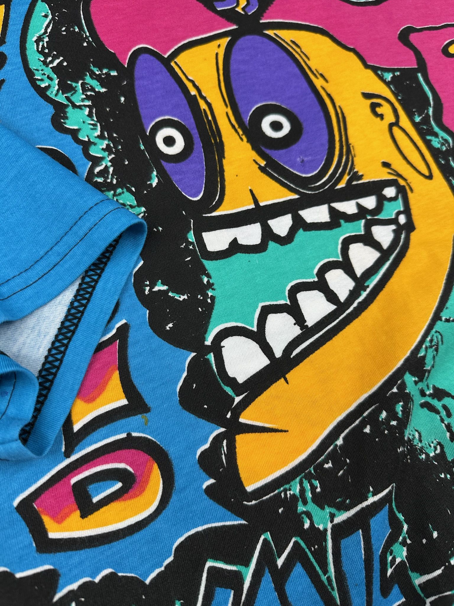 Vintage Vintage 90s Surf Over Print Tshirt AOP acid rave drug lsd Size US M / EU 48-50 / 2 - 8 Thumbnail