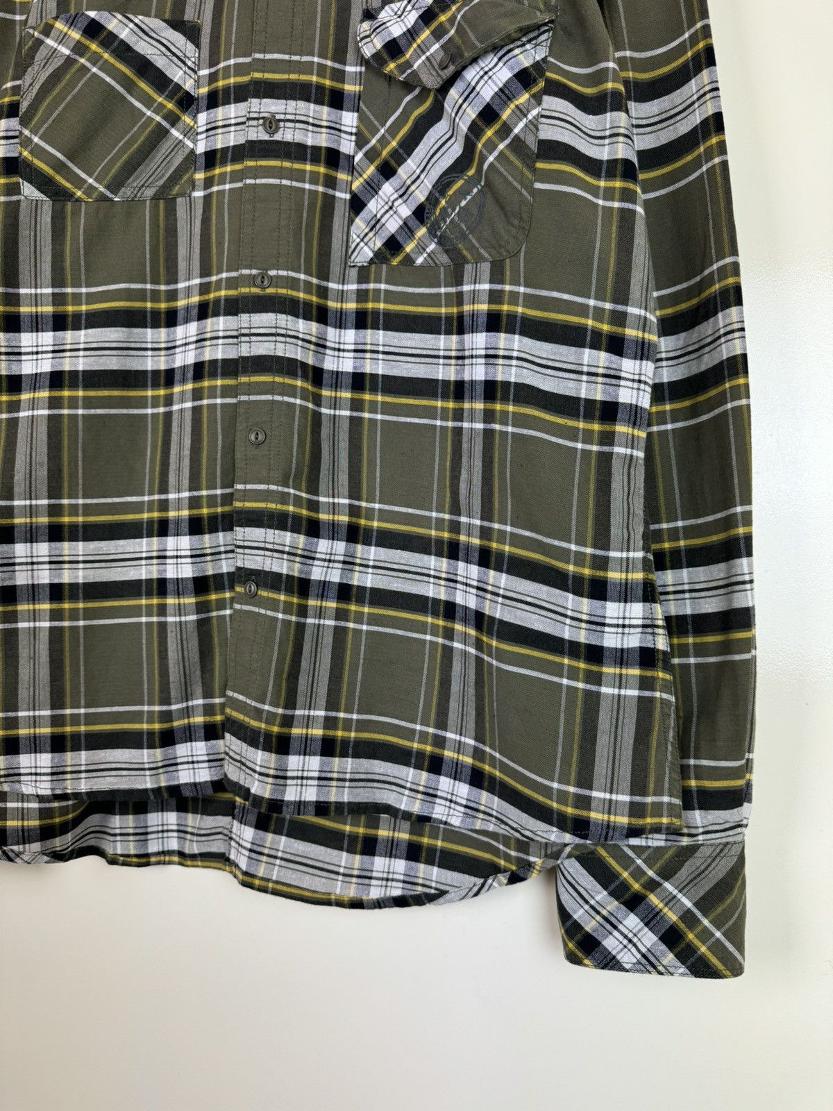 Diesel Diesel vtg y2k cotton leather check plaid shirt overshot XL Size US XL / EU 56 / 4 - 3 Thumbnail