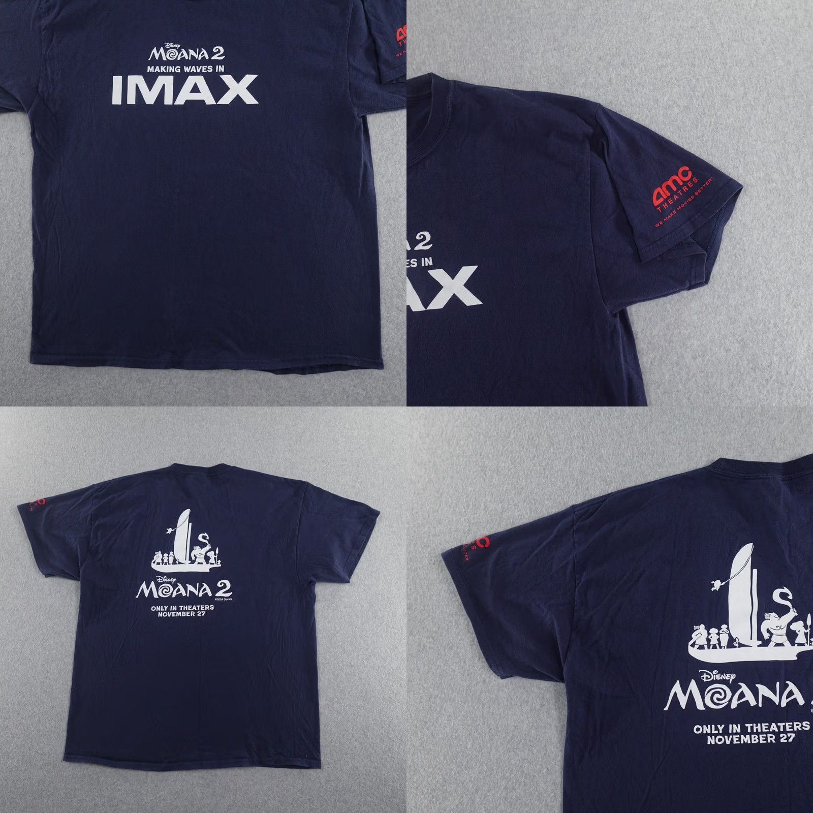 Port & Company Moana Movie Promo XL T-Shirt Mens Blue Short Sleeve Crew Neck IMAX Disney Maui 22X29 2020-2029 Port & Company Size US XL / EU 56 / 4 - 8 Thumbnail