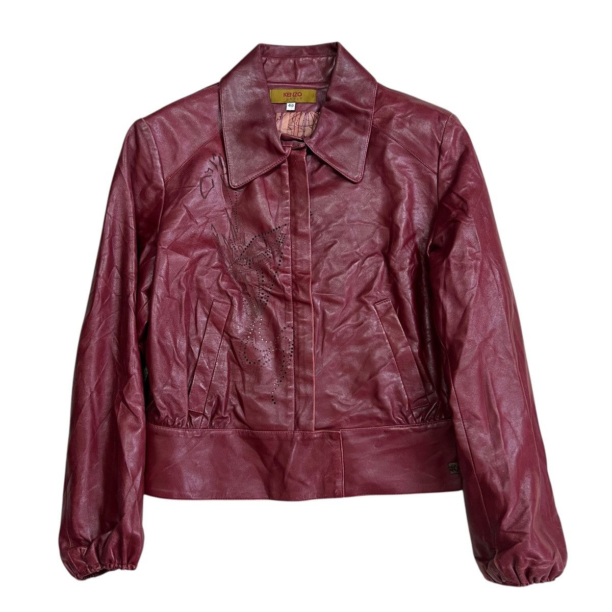 Kenzo 🔥 KENZO JUNGLE LEATHER BLOUSON CASUAL JACKET MADE IN FRANCE Size M / US 6-8 / IT 42-44 - 3 Thumbnail