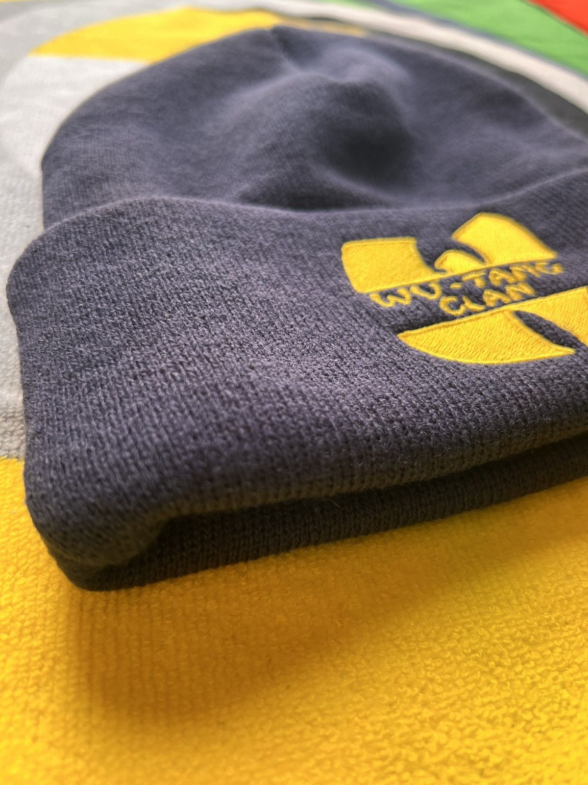 Supreme Supreme x Wu-Tang Clan Beanie Navy yellow hat cap headwear Size ONE SIZE - 13 Thumbnail