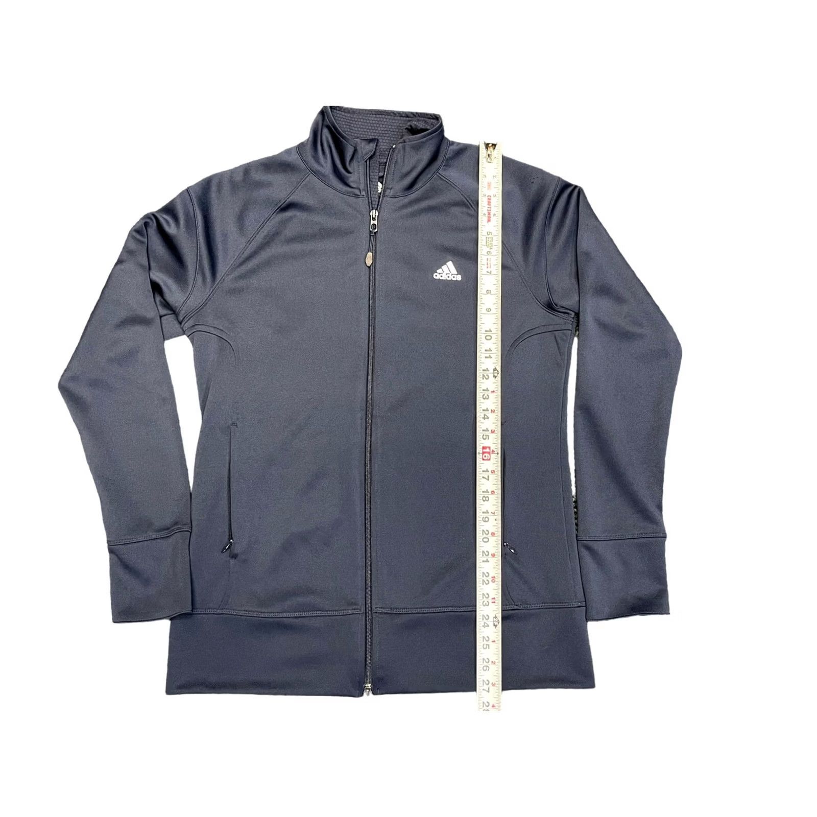 Adidas Adidas Women’s Jacket L Blue Climalite Full Zip Striped Pockets Casual Baseball Style Size L / US 10 / IT 46 - 2 Thumbnail