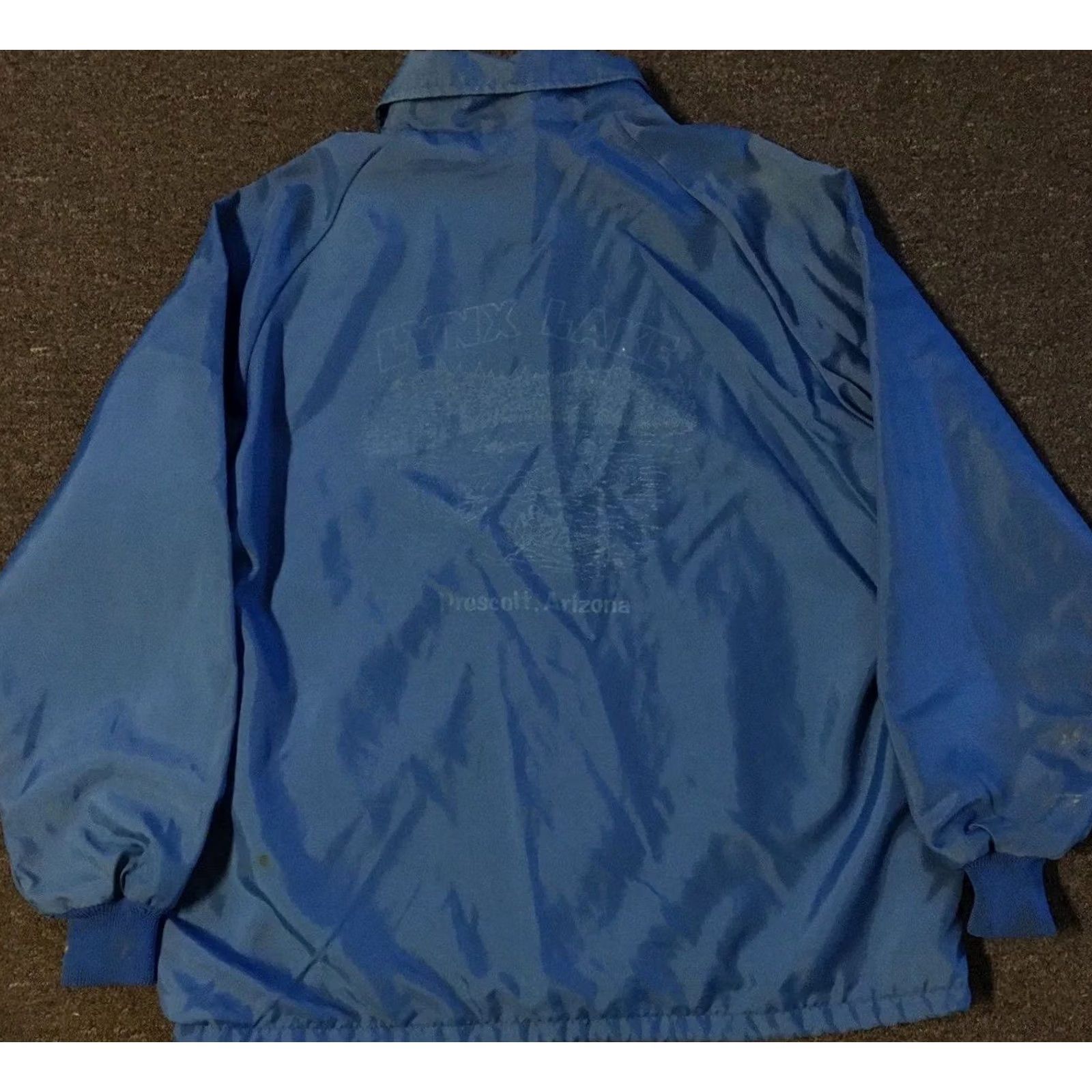 Vintage VINTAGE Prescott Lynx Lake Blue Nylon Windbreaker Jacket XL USA 80s 90s Grunge Punk College Arizona State University Mens Size US XL / EU 56 / 4 - 2 Thumbnail