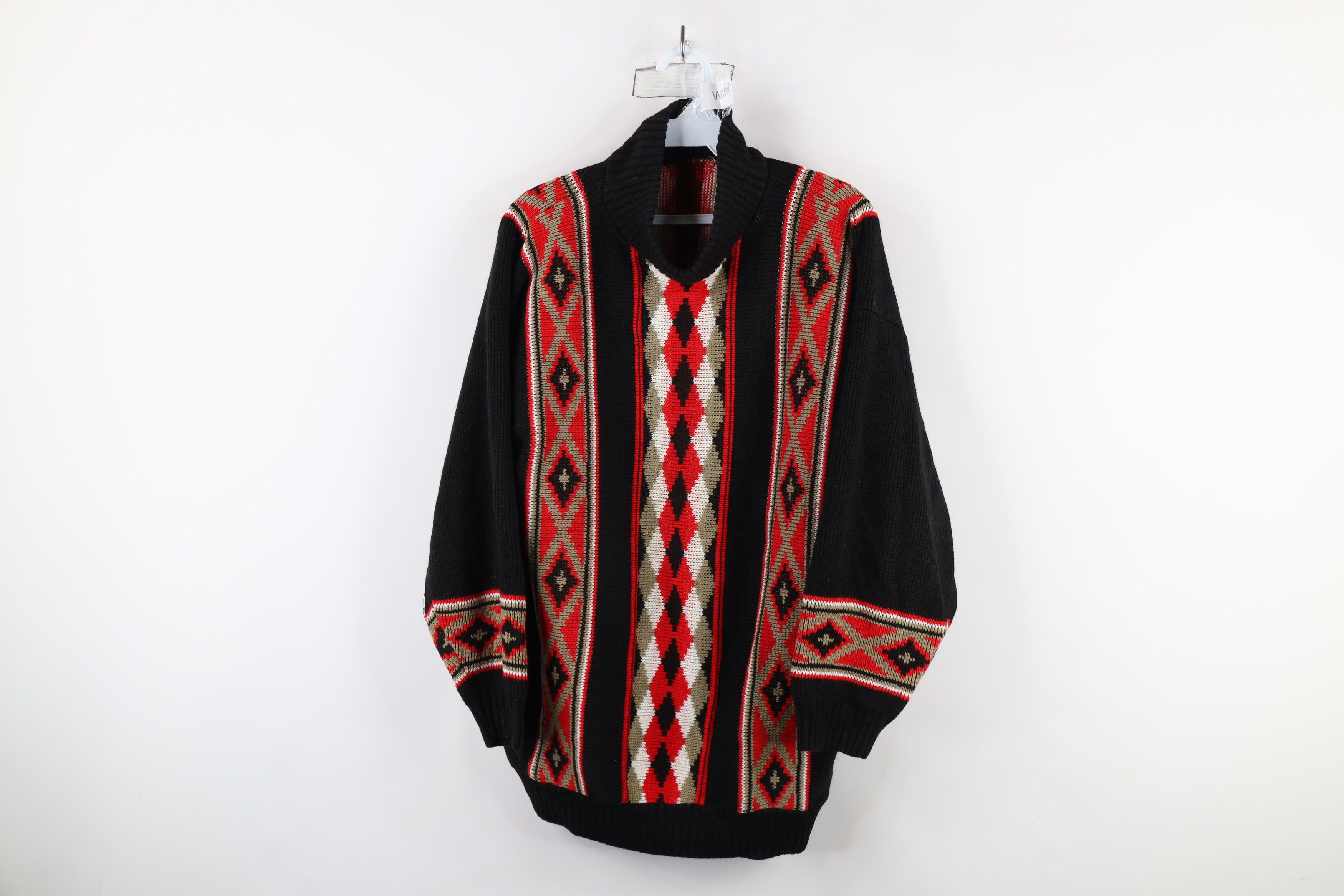 Vintage Vintage 60s 70s Mid Century Modern Mock Neck Knit Sweater Size XXL / US 16-18 / IT 52-54 - 1 Thumbnail