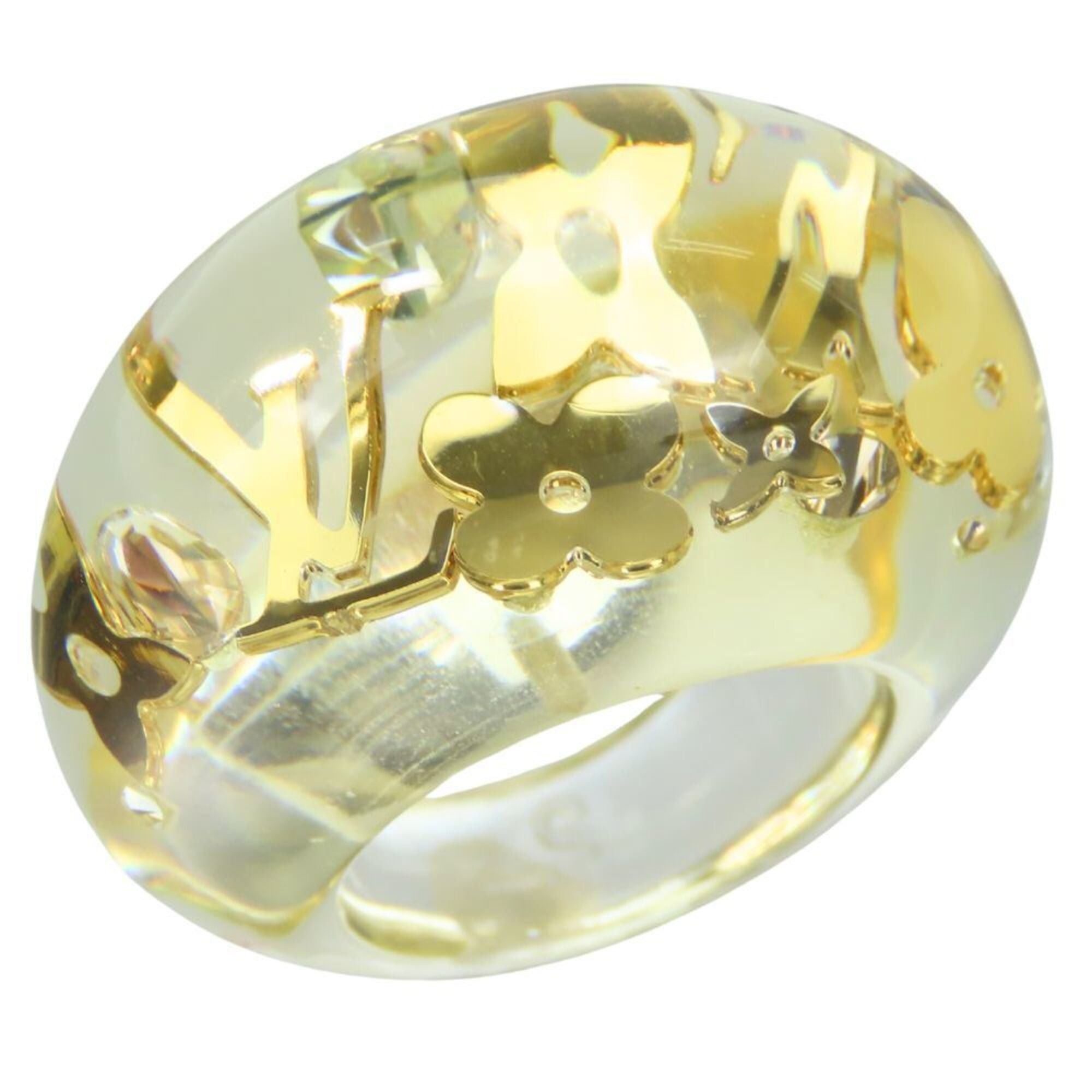 Louis Vuitton Louis Vuitton Ring - Bague Inclusion M65863, Size S, Plastic, Clear Gold, Women's LOUIS VUITTON Size ONE SIZE - 1 Thumbnail