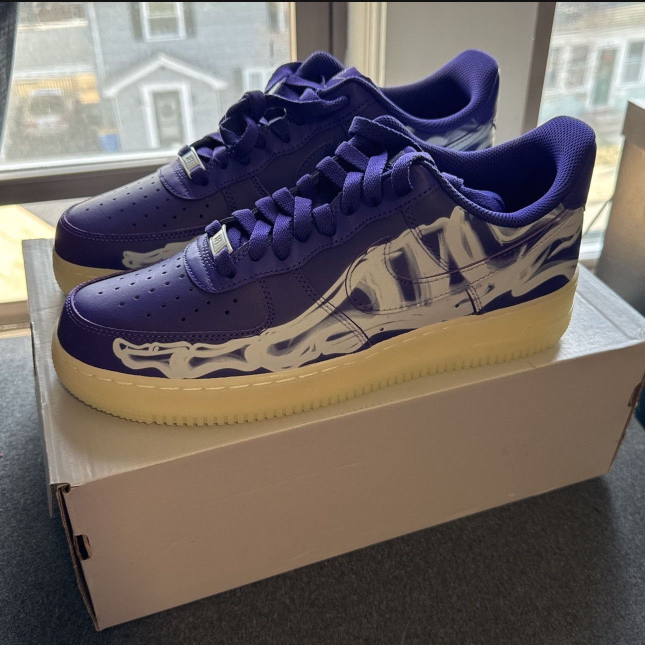 Nike Nike Air Force 1 Low Purple Skeleton Size US 9.5 / EU 42-43 - 1 Thumbnail