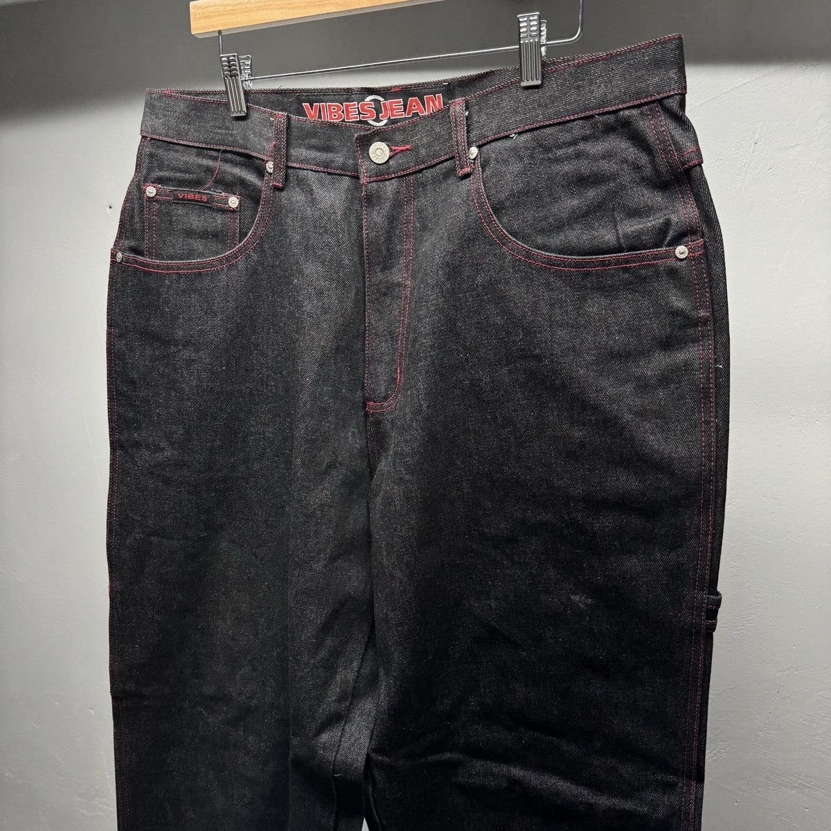 Vintage Y2K Black Raw Denim Baggy Wide Leg Skater Jeans JNCO Grunge Size US 36 / EU 52 - 8 Thumbnail