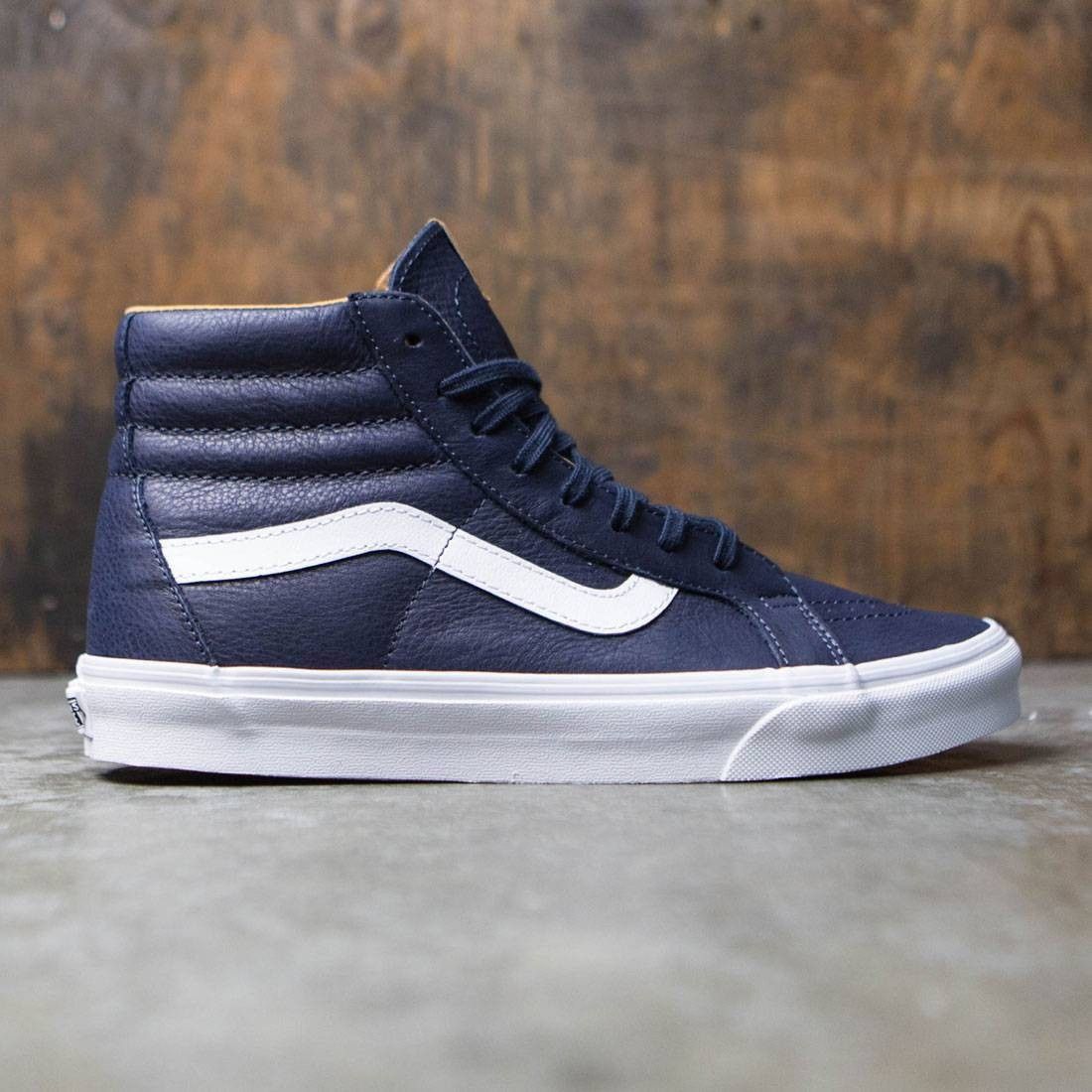 Vans Blue leather high top vans Grailed