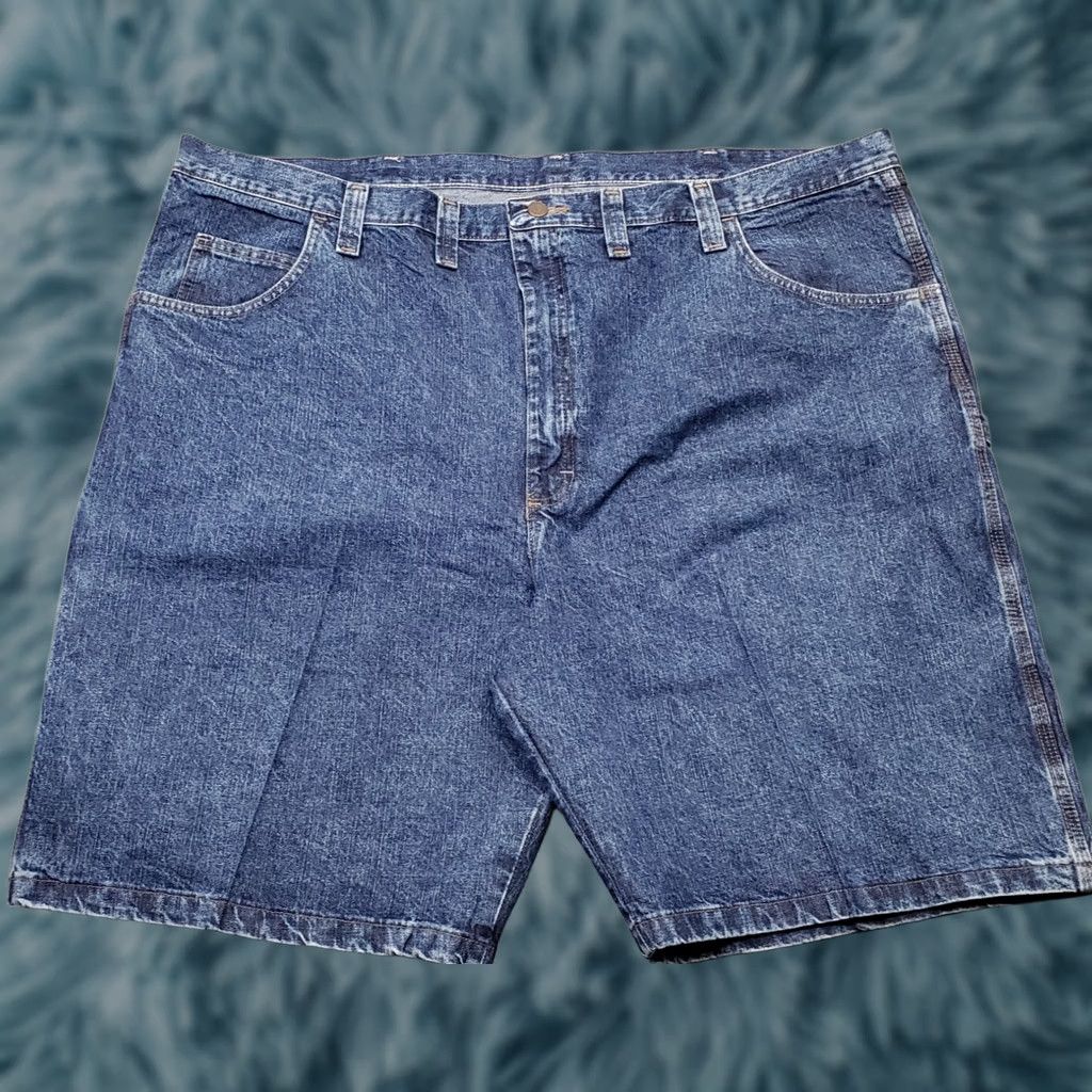 Wrangler Wrangler Mens Blue Denim Carpenter Shorts 48 Bermuda Flat Front 5-Pocket Casual Workwear Regular Size US 32 / EU 48 - 1 Thumbnail