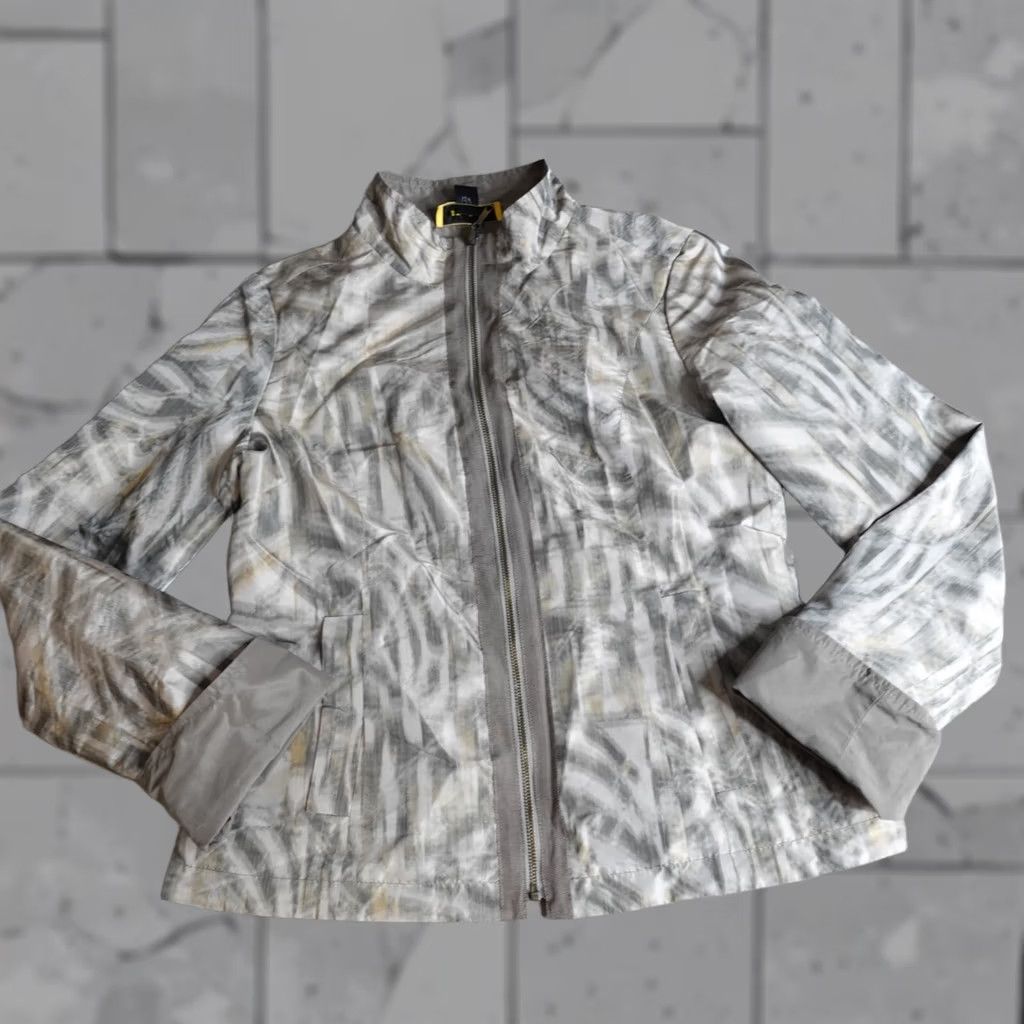 St. John St. John Womens Jacket Small Beige Gray Reversible Nylon Wool Blend Dry Clean Only Size S / US 4 / IT 40 - 1 Thumbnail