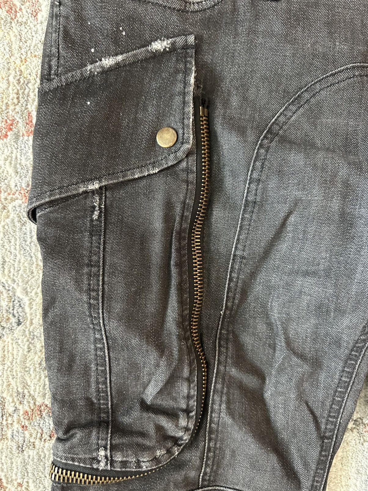 Faith Connexion BLACK OVERSIZED POCKET CARGO DENIM JEANS Size US 32 / EU 48 - 3 Thumbnail