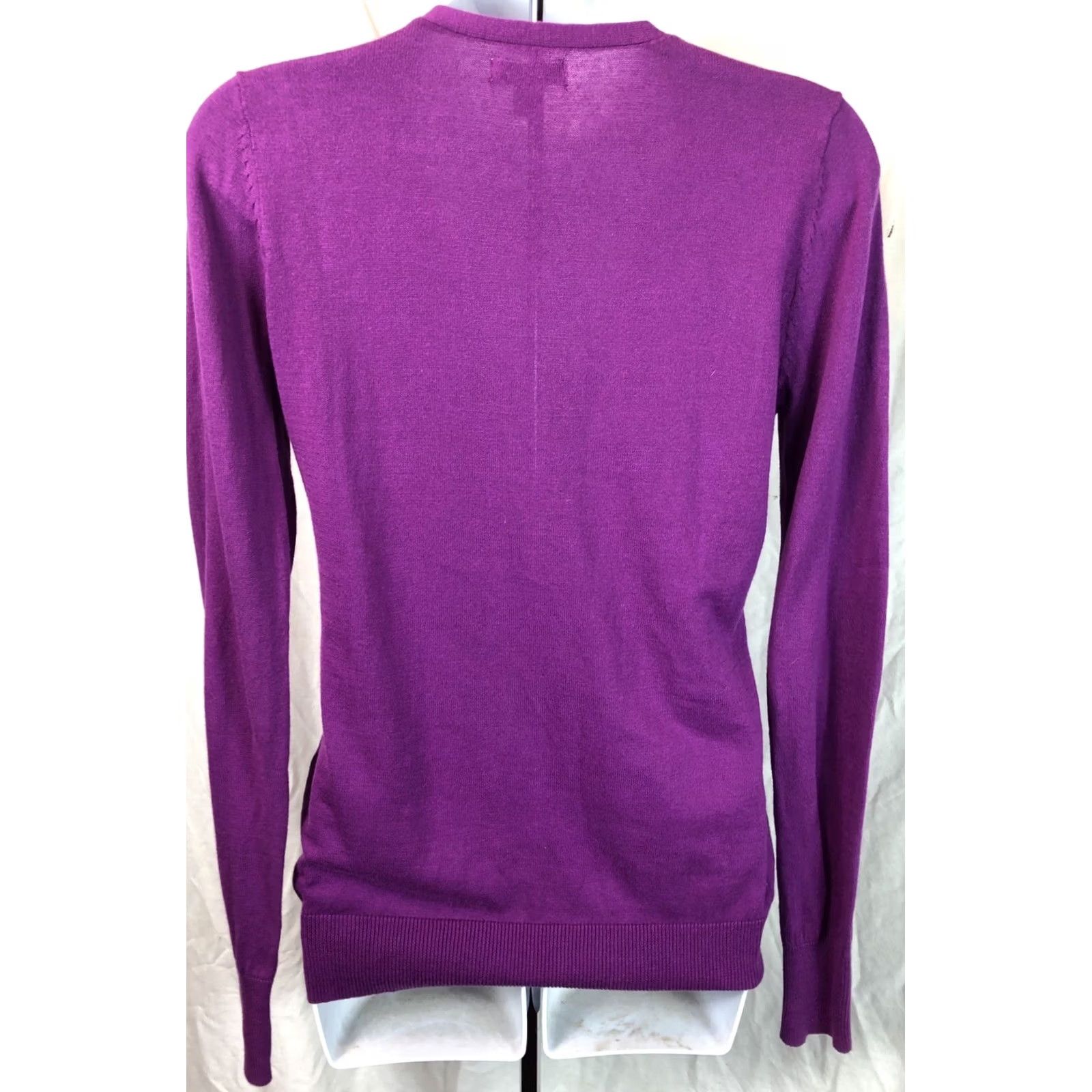Old Navy VINTAGE Old Navy Cardigan Shirt XS Purple Button V-Neck Long Sleeve Knit Cotton 90s Preppy 90s Womens Size XS / US 0-2 / IT 36-38 - 3 Thumbnail
