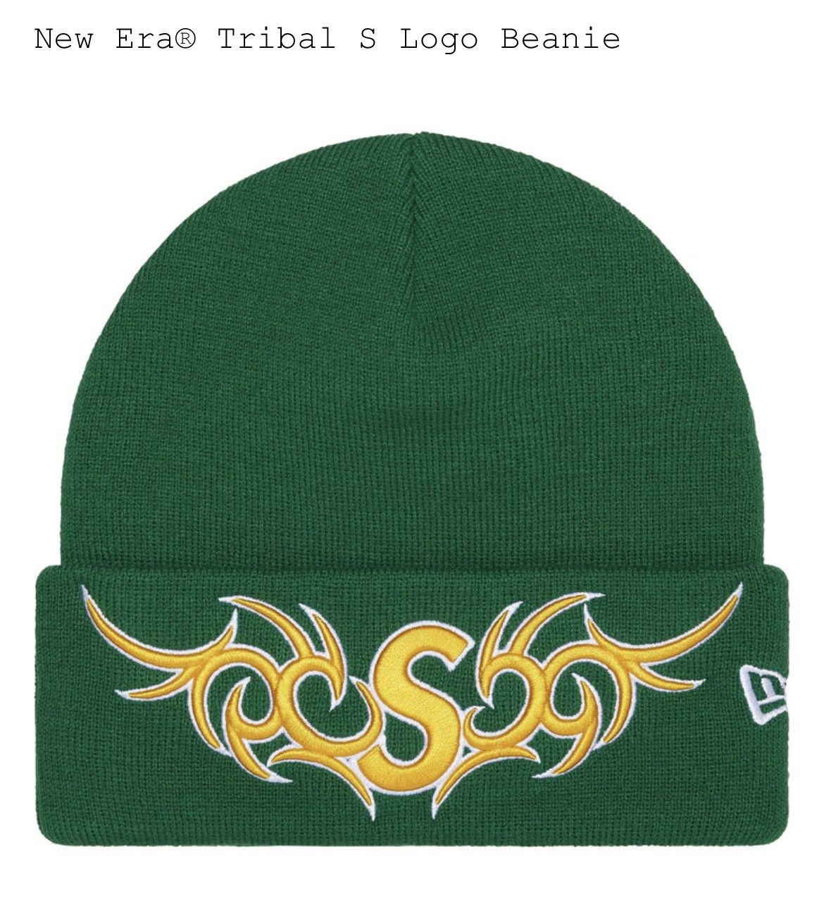 Supreme Supreme New Era® Tribal S Logo Beanie Green Size ONE SIZE - 3 Thumbnail