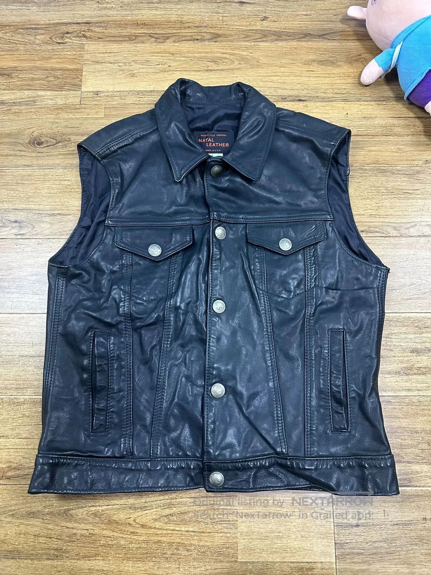 VINNY's Vintage Limited Edition Men's Leather Vest. Size US L / EU 52-54 / 3 - 1 Thumbnail