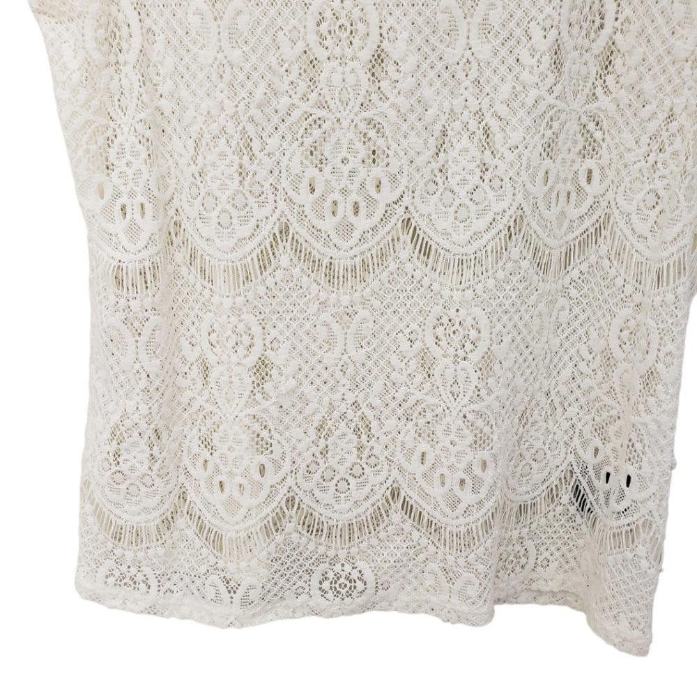 Worthington CT1455 Ladies Worthington Cream Lace Blouse M Size M / US 6-8 / IT 42-44 - 3 Thumbnail