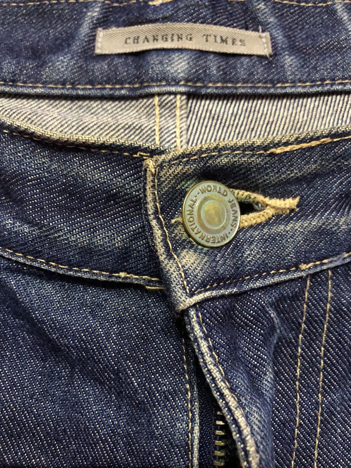 14th Addiction Changing times biker punk flare distressed denim Size US 31 - 4 Thumbnail