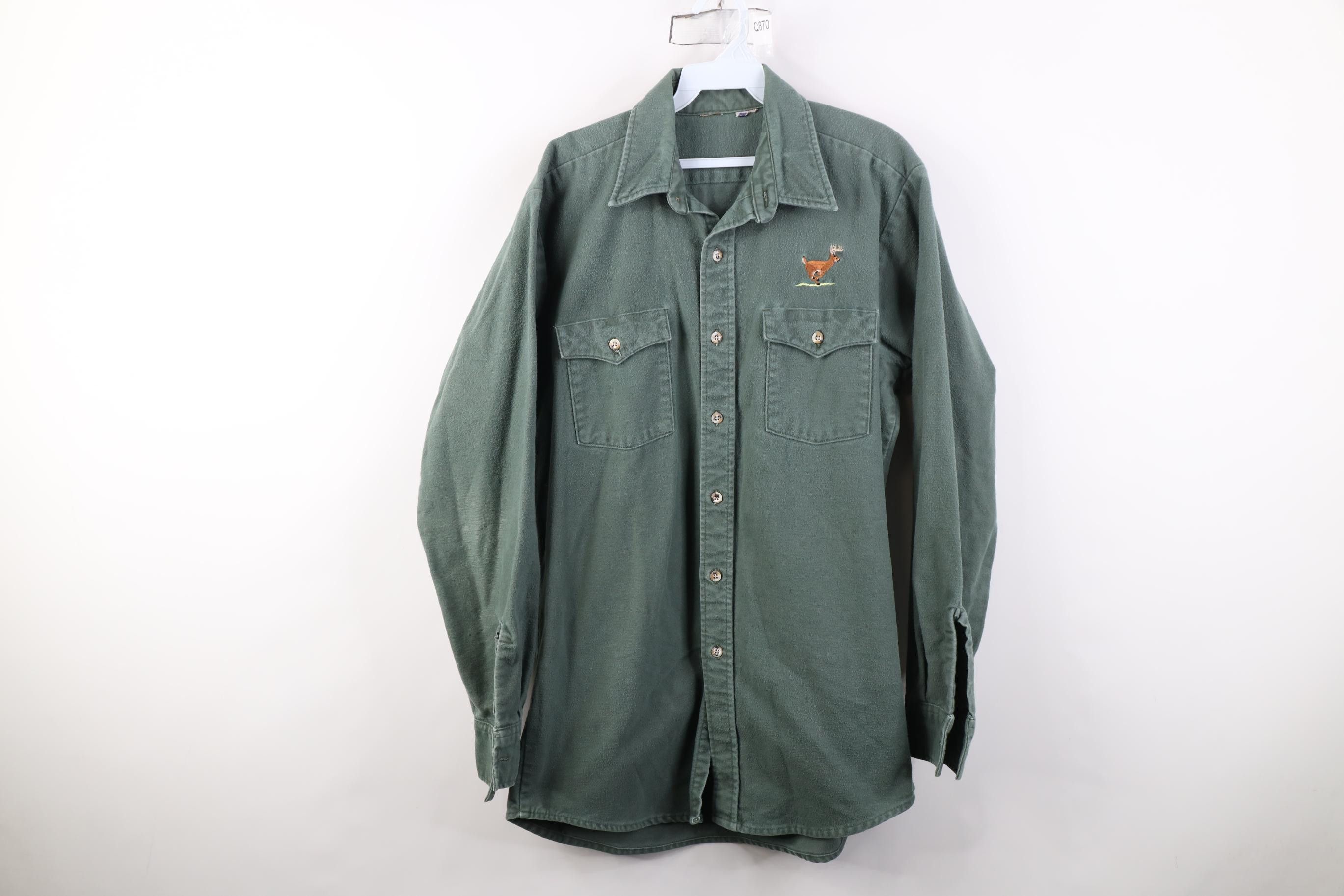 Vintage Vintage 90s Streetwear Deer Buck Chamois Cloth Button Shirt Size US L / EU 52-54 / 3 - 1 Thumbnail