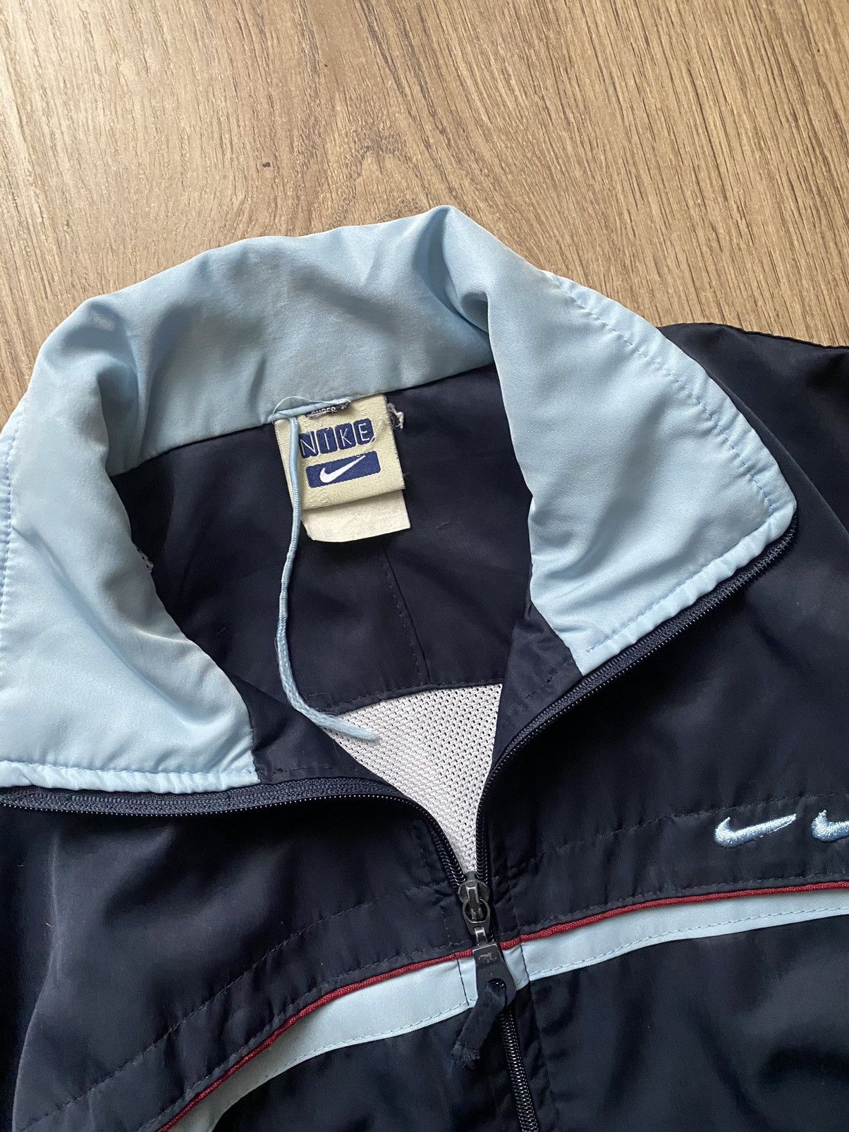 Nike × Vintage Nike vintage Y2K triple swoosh nylon drill jacket❄️ Size US S / EU 44-46 / 1 - 3 Thumbnail