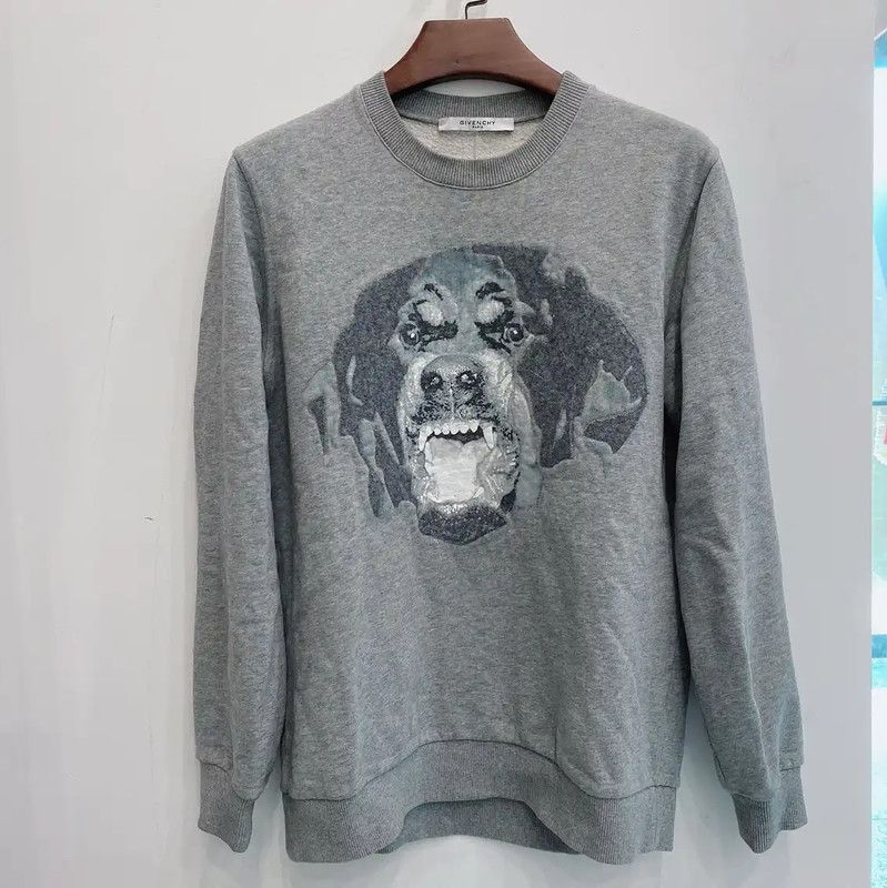 Givenchy Givenchy Men's Light Gray Cotton Blend Sweatshirt 0089 Size US S / EU 44-46 / 1 - 1 Thumbnail