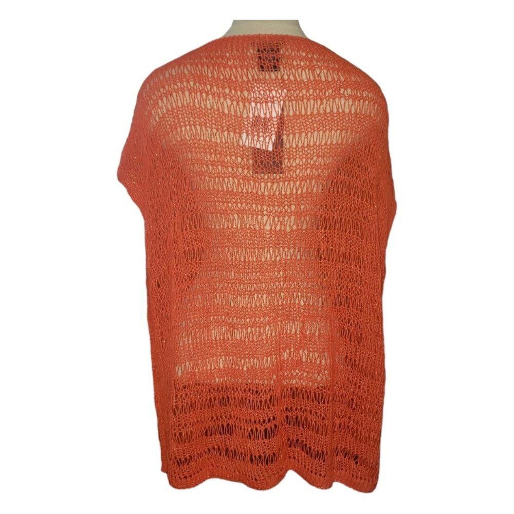 Designer CT1610 LAFAYETTE 148 Orange Knit Sleeveless Sweater M Size M / US 6-8 / IT 42-44 - 3 Thumbnail