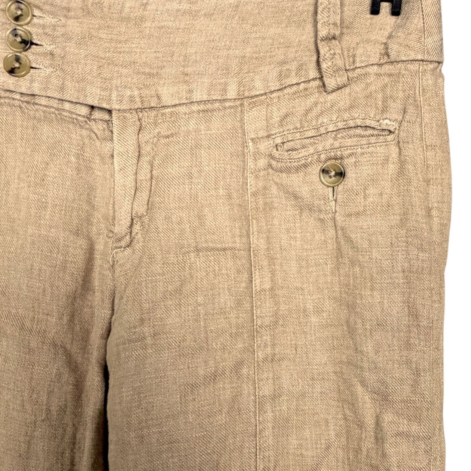 Banana Republic Banana Republic Martin Fit 100% Linen Tan Wide Leg Pants 2 Size 26" / US 2 / IT 38 - 3 Thumbnail