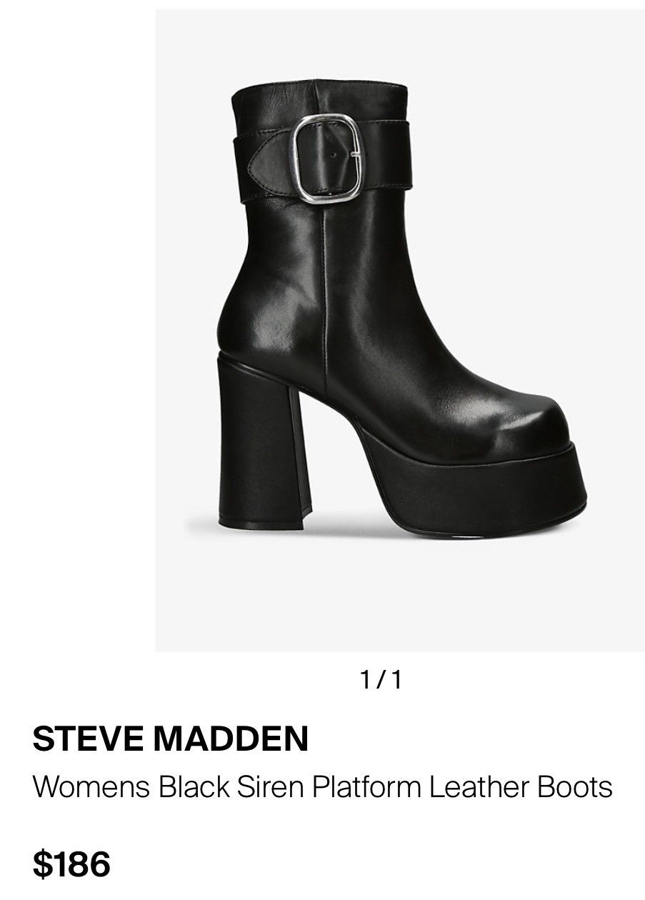 Steve Madden STEVE MADDEN |NO BOX| Siren Platform Leather Boots SCRATCHES Size US 8 / IT 38 - 11 Thumbnail
