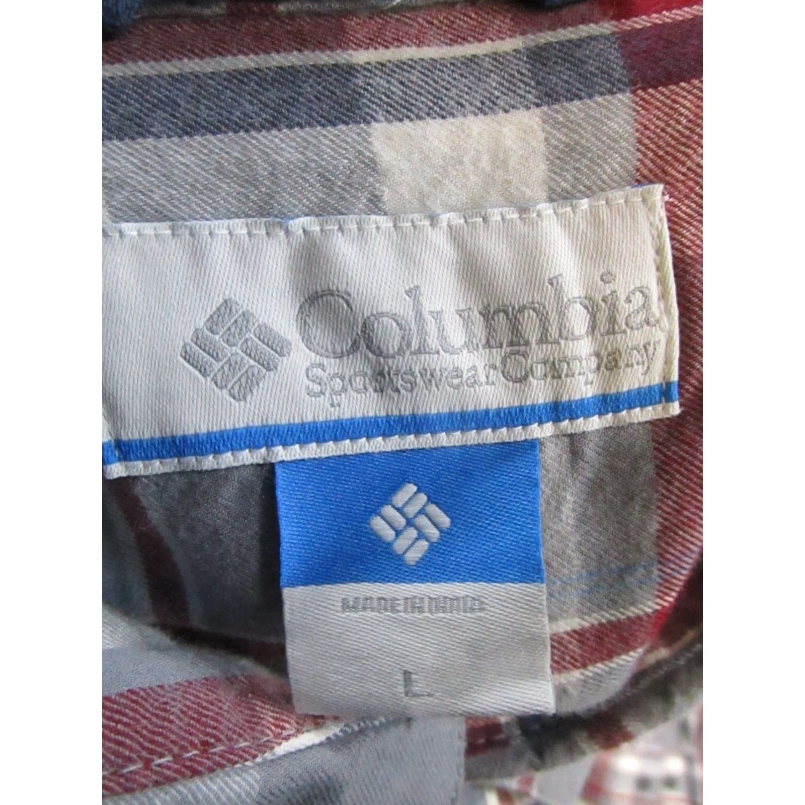 Vintage Columbia Shirt Mens Large Blue Gray Red Cotton Flannel Button-Up Size US L / EU 52-54 / 3 - 3 Thumbnail