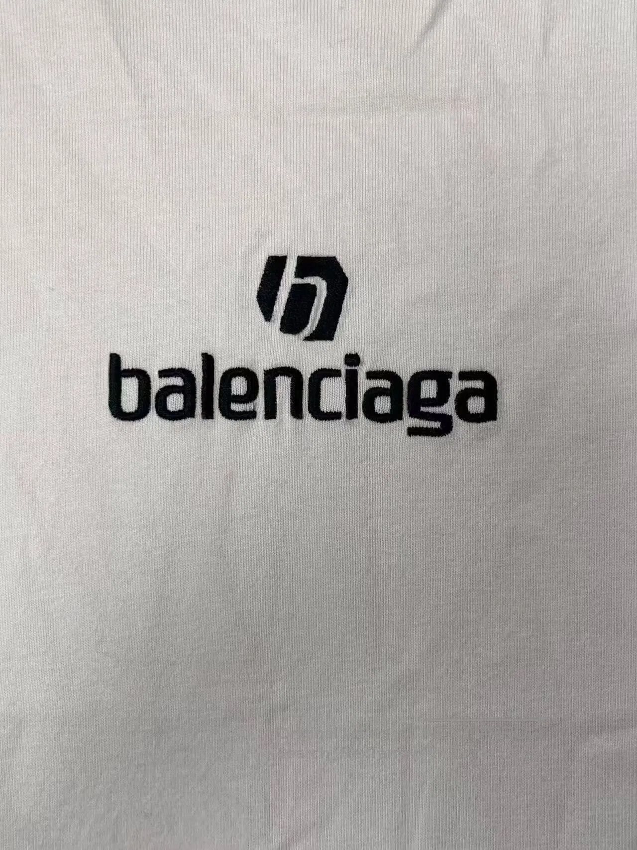 Balenciaga Balenciaga Logo Embroidered Short Sleeve T. Size L / US 10 / IT 46 - 3 Thumbnail