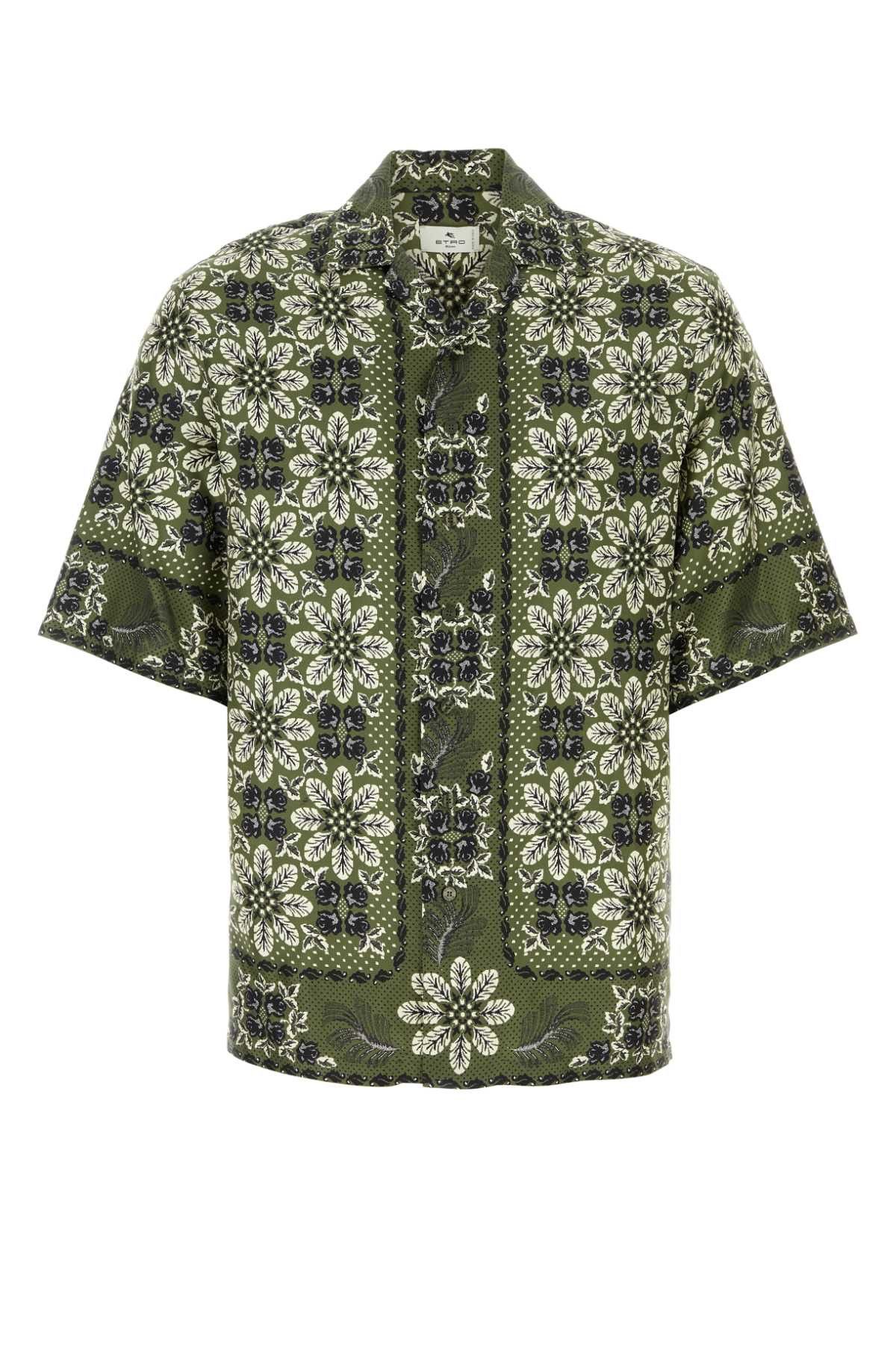 image of Etro Printed Silk Shirt in Floral, Men's (Size Small)